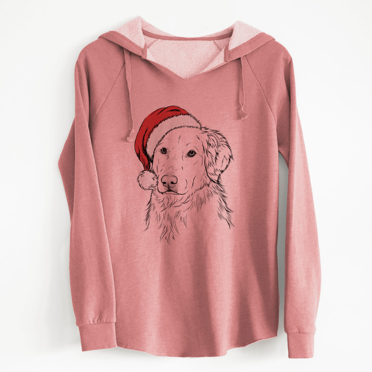 Santa Spencer the Golden Retriever - Cali Wave Hooded Sweatshirt