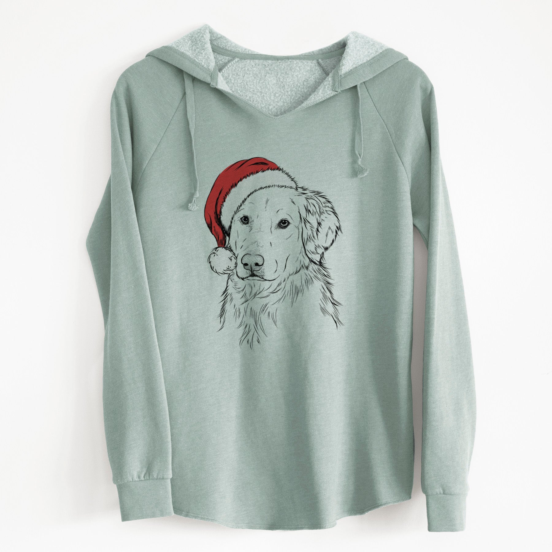 Santa Spencer the Golden Retriever - Cali Wave Hooded Sweatshirt