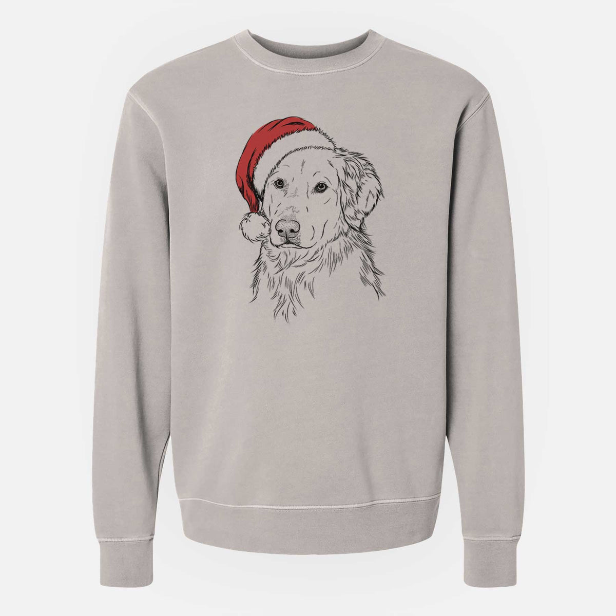 Santa Spencer the Golden Retriever - Unisex Pigment Dyed Crew Sweatshirt