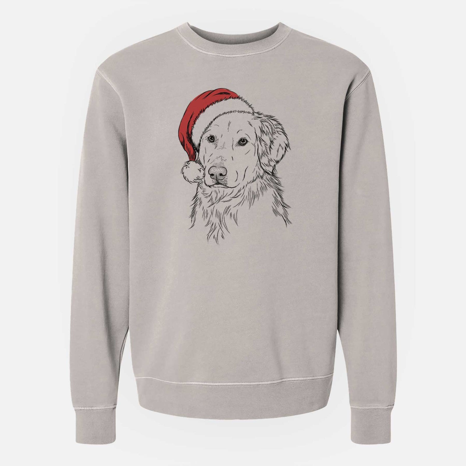 Santa Spencer the Golden Retriever - Unisex Pigment Dyed Crew Sweatshirt