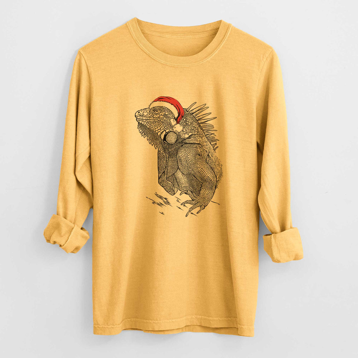 Santa Spike the Iguana - Heavyweight 100% Cotton Long Sleeve