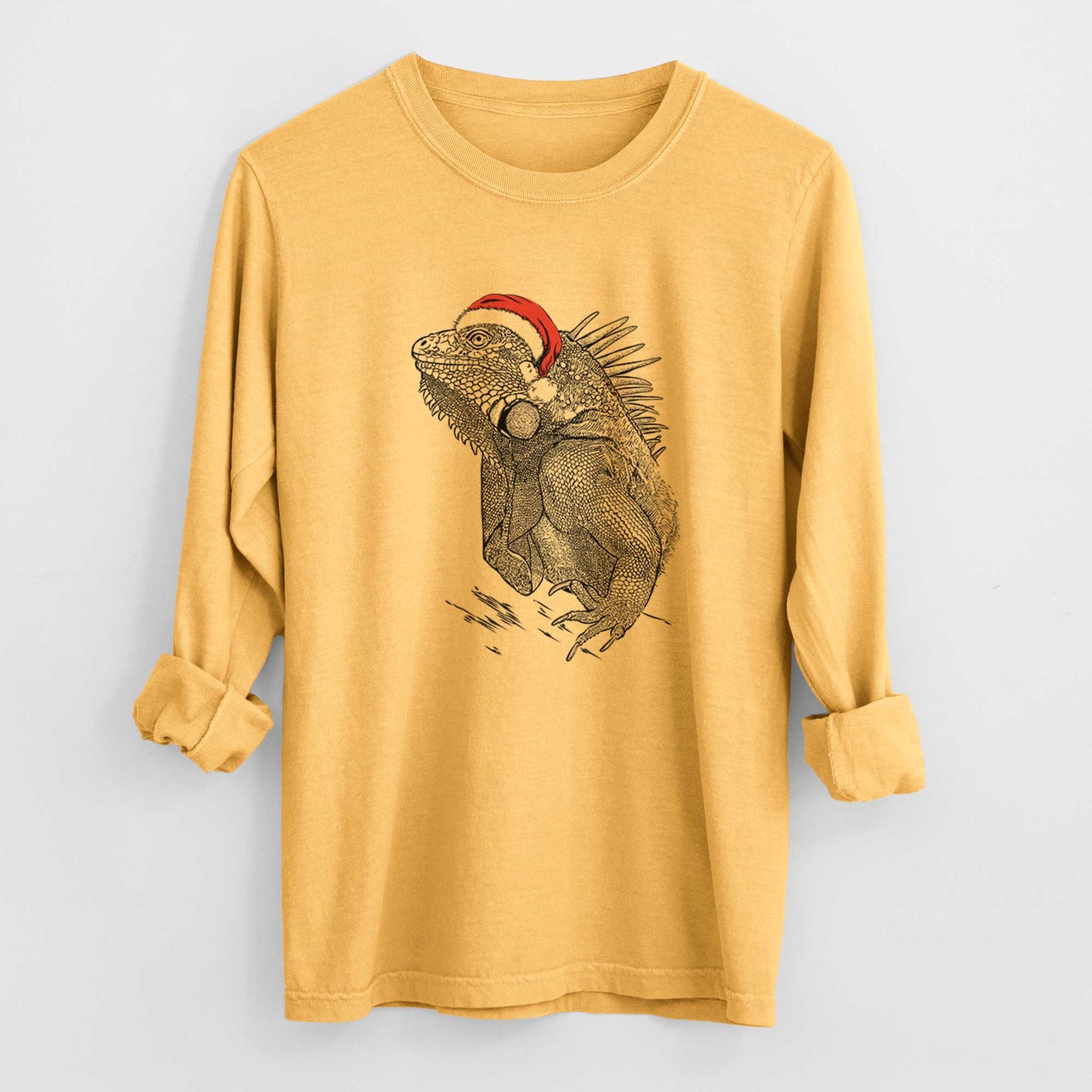 Santa Spike the Iguana - Heavyweight 100% Cotton Long Sleeve