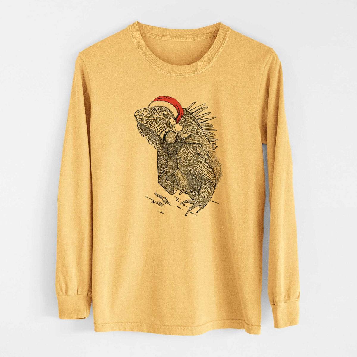 Santa Spike the Iguana - Heavyweight 100% Cotton Long Sleeve