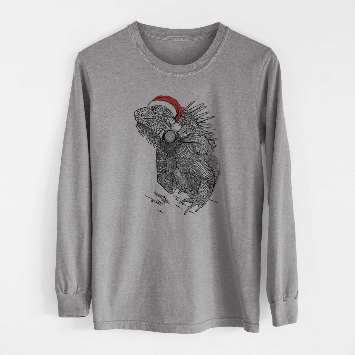 Santa Spike the Iguana - Heavyweight 100% Cotton Long Sleeve