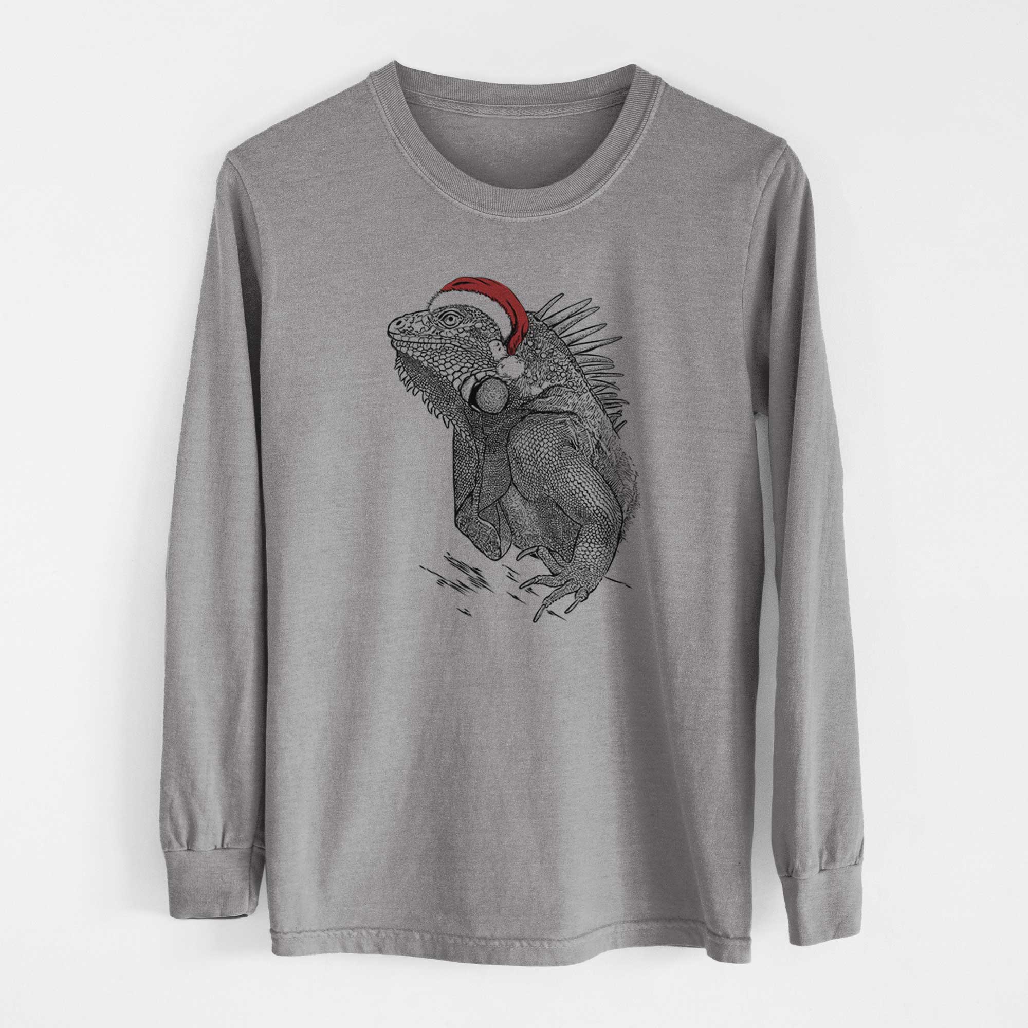 Santa Spike the Iguana - Heavyweight 100% Cotton Long Sleeve