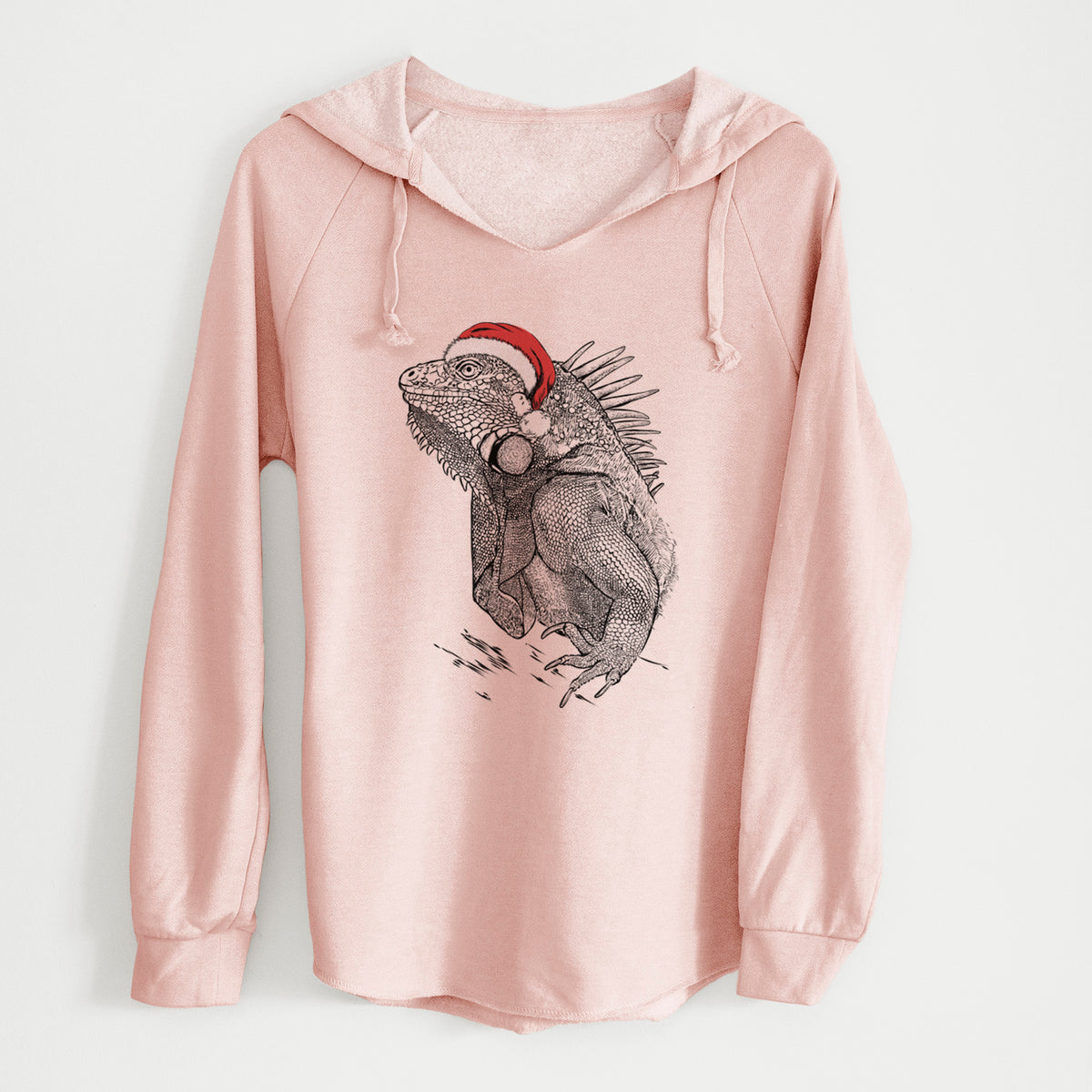 Santa Spike the Iguana - Cali Wave Hooded Sweatshirt