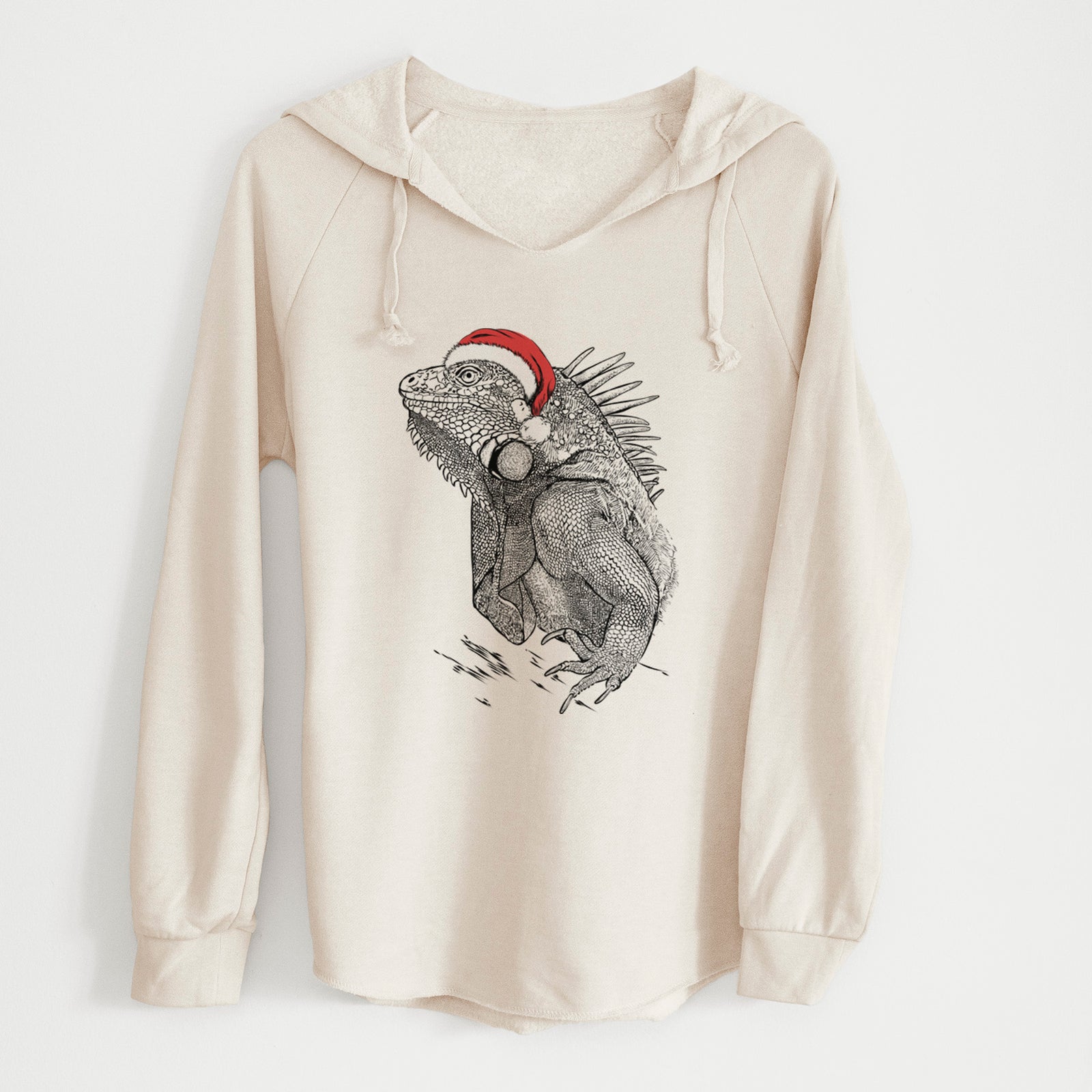 Santa Spike the Iguana - Cali Wave Hooded Sweatshirt