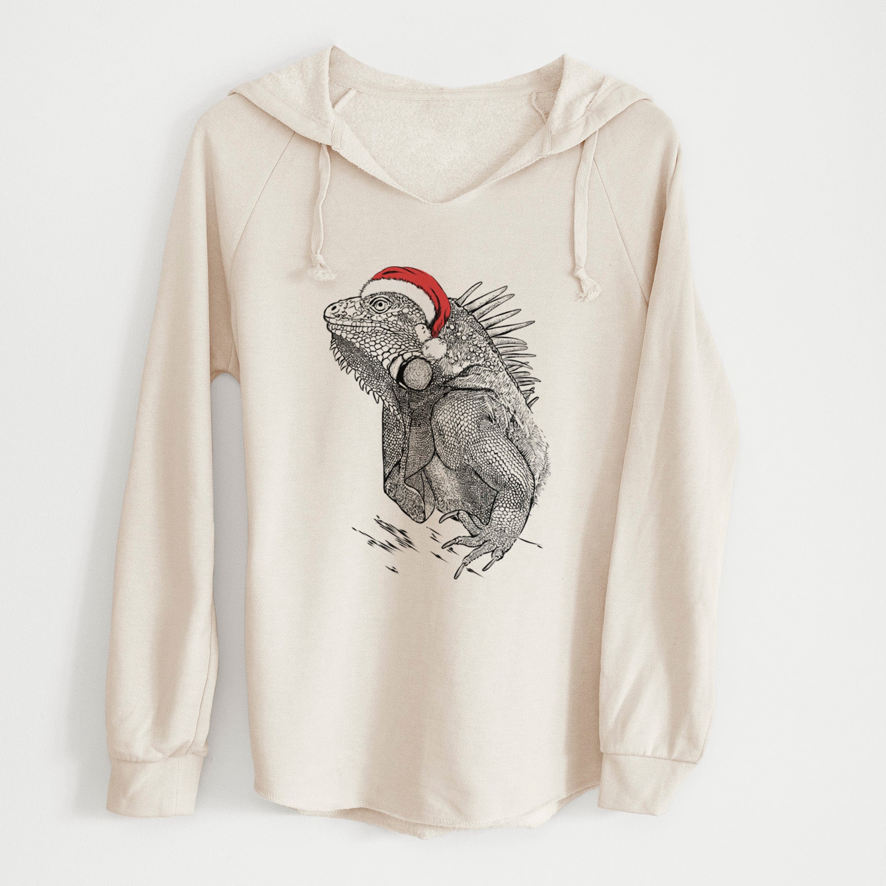 Santa Spike the Iguana - Cali Wave Hooded Sweatshirt
