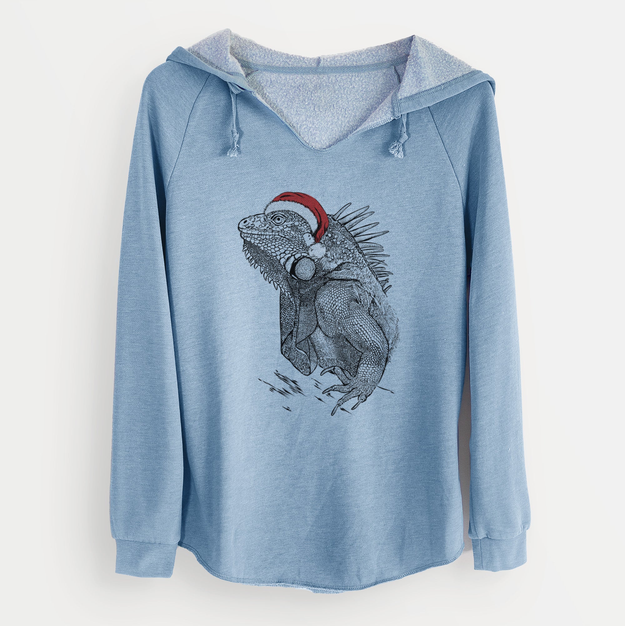 Santa Spike the Iguana - Cali Wave Hooded Sweatshirt