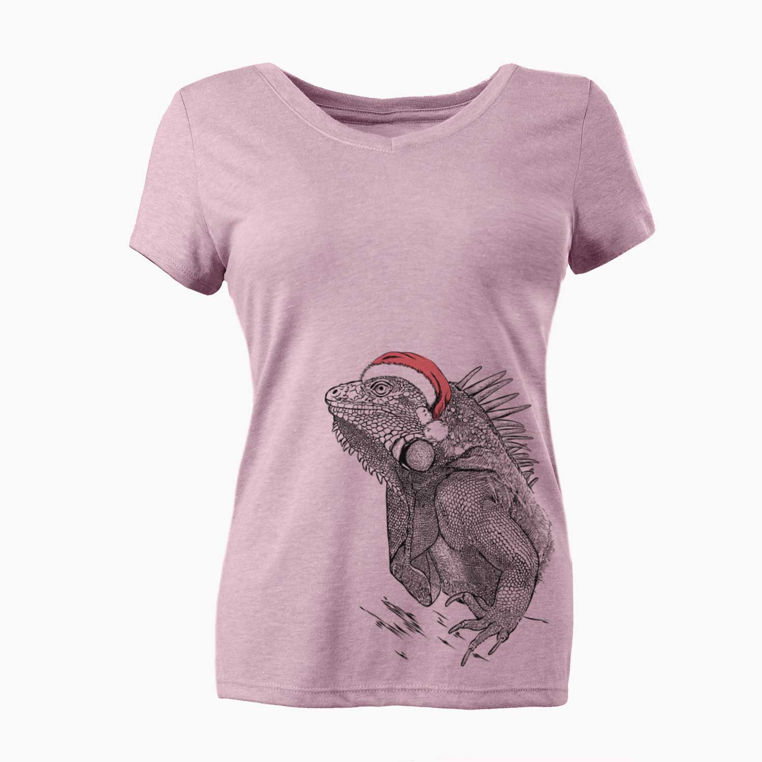 Santa Spike the Iguana - Women's V-neck Shirt