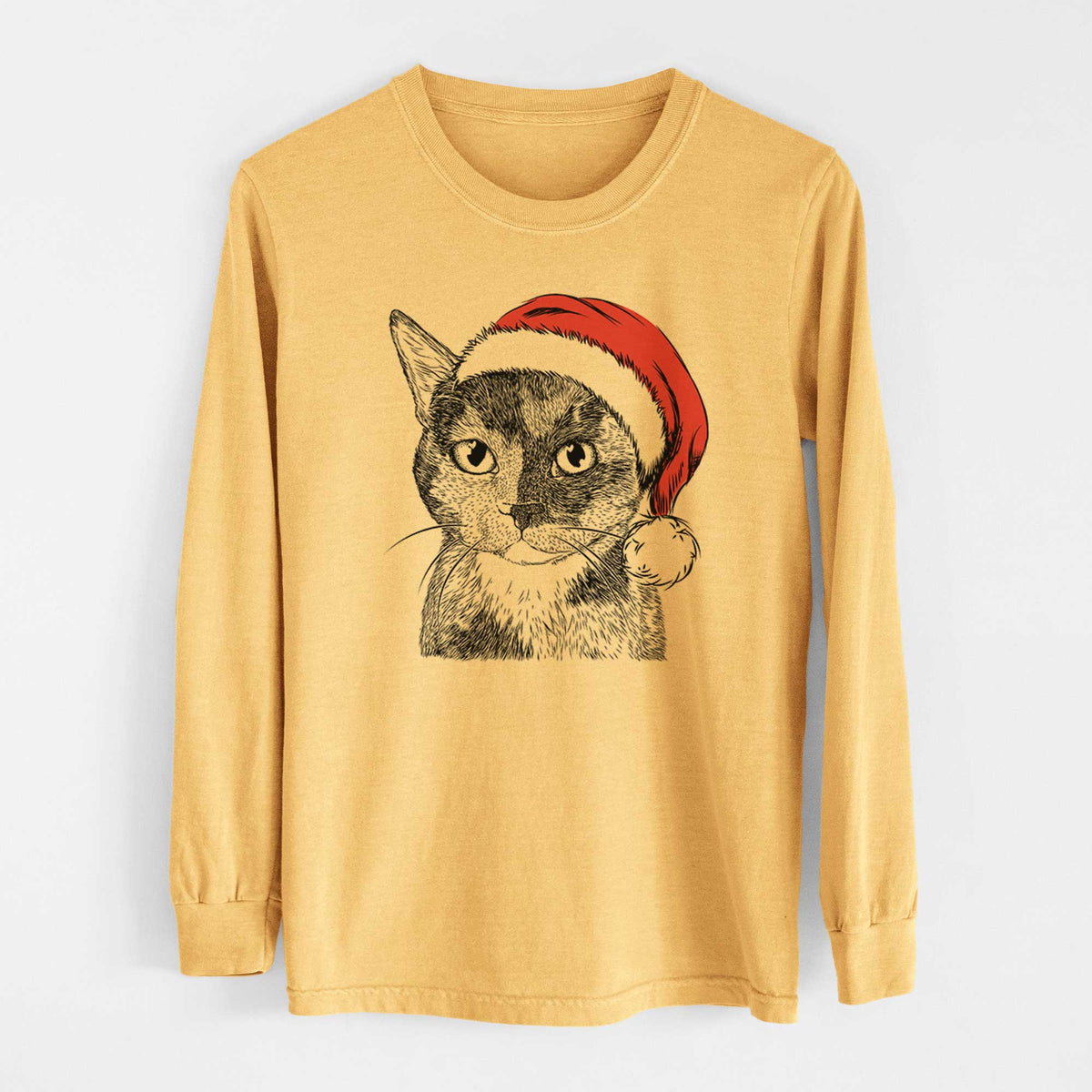 Santa Spooky Kitty the Tortoiseshell Cat - Heavyweight 100% Cotton Long Sleeve