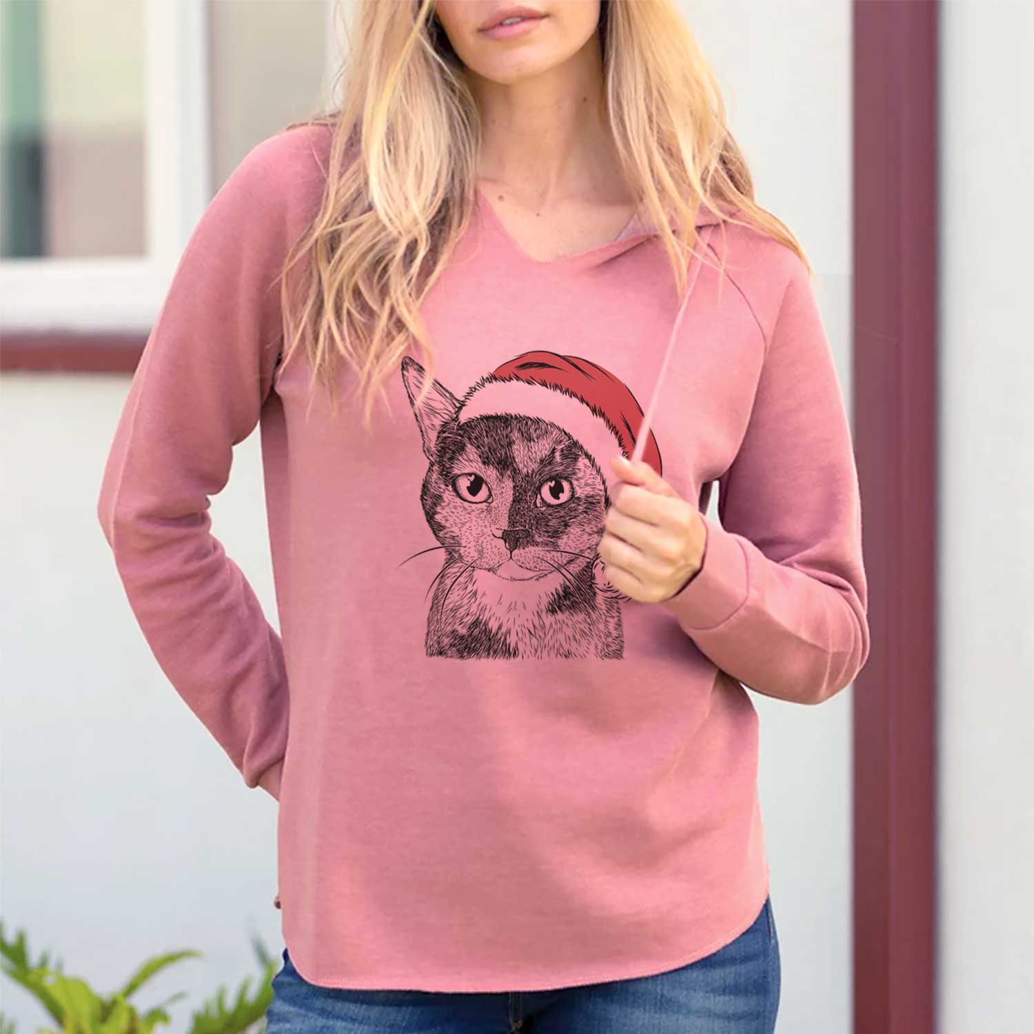 Santa Spooky Kitty the Tortoiseshell Cat - Cali Wave Hooded Sweatshirt