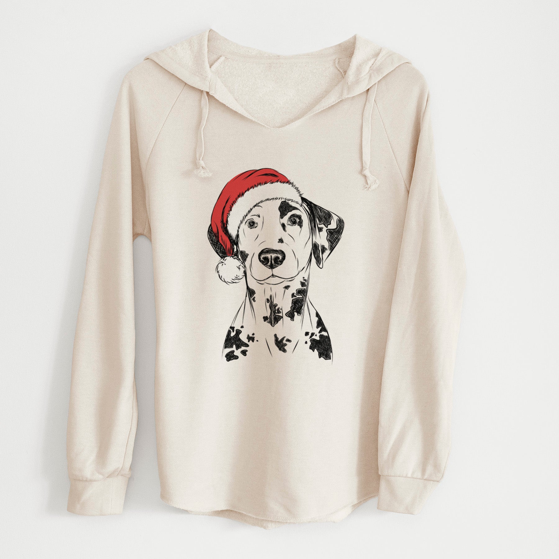 Santa Spot the Dalmatian - Cali Wave Hooded Sweatshirt