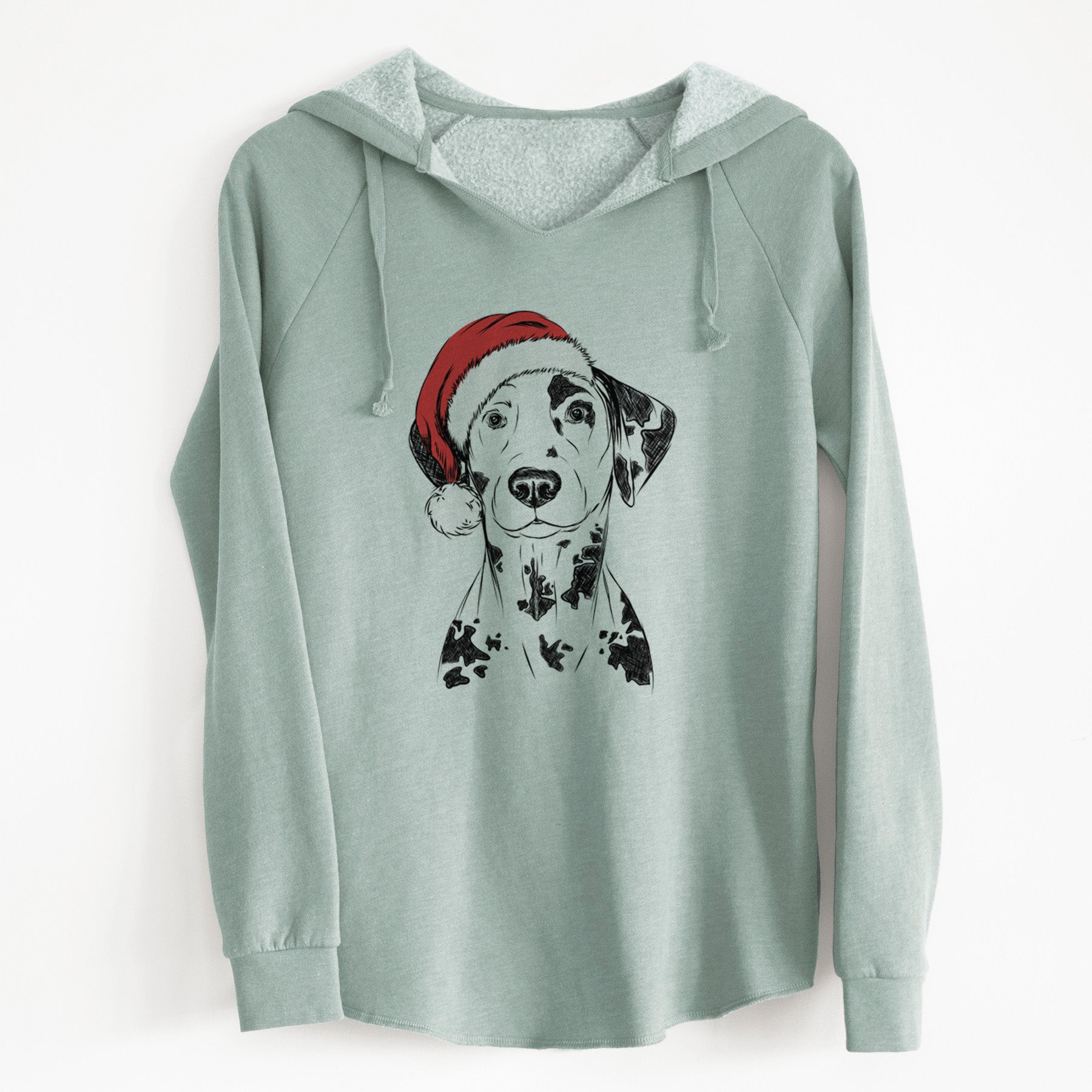 Santa Spot the Dalmatian - Cali Wave Hooded Sweatshirt