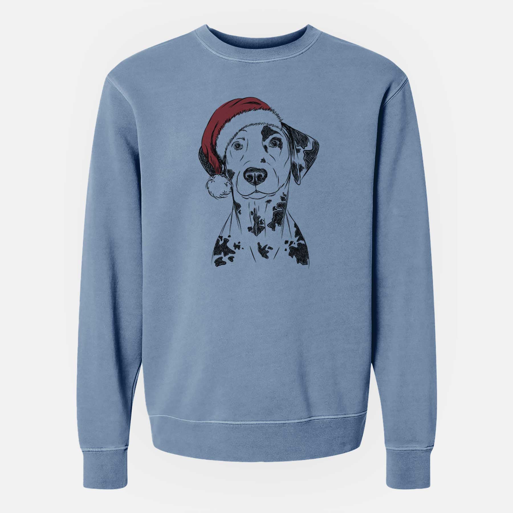 Santa Spot the Dalmatian - Unisex Pigment Dyed Crew Sweatshirt