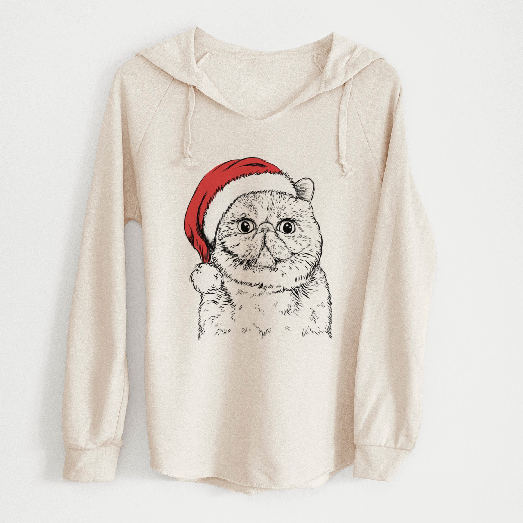 Santa Squish the Exotic Shorthair Cat - Cali Wave Hooded Sweatshirt