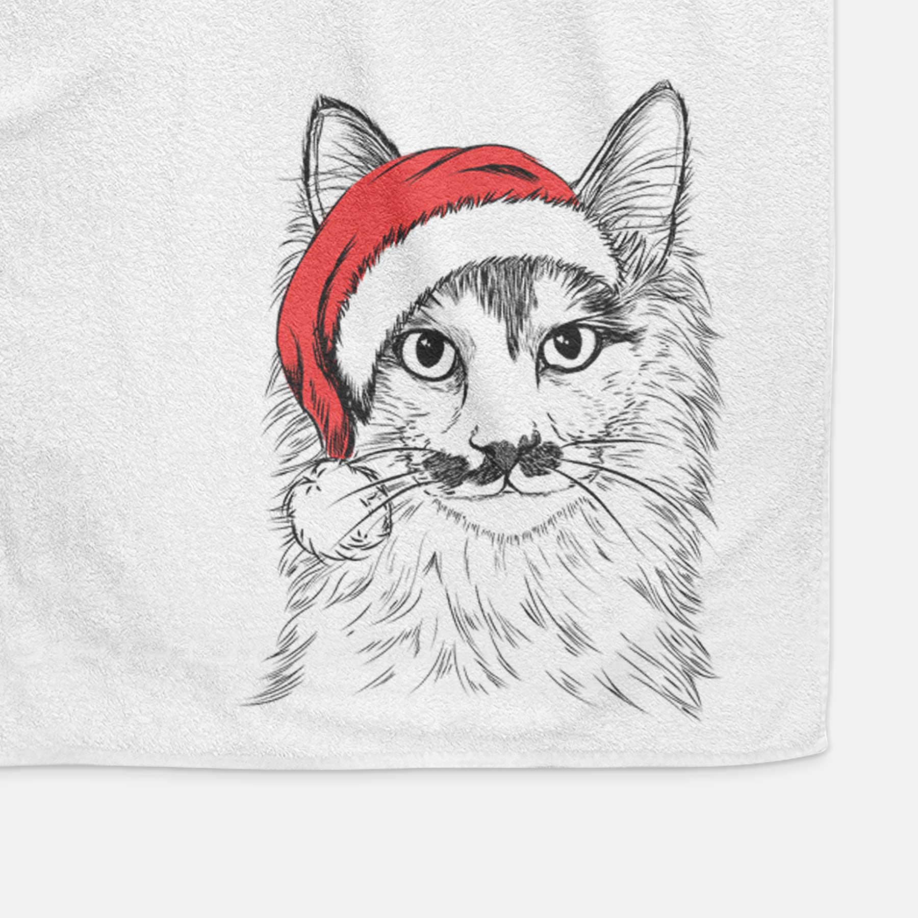 Stache the Longhaired Mustard Cat Decorative Hand Towel