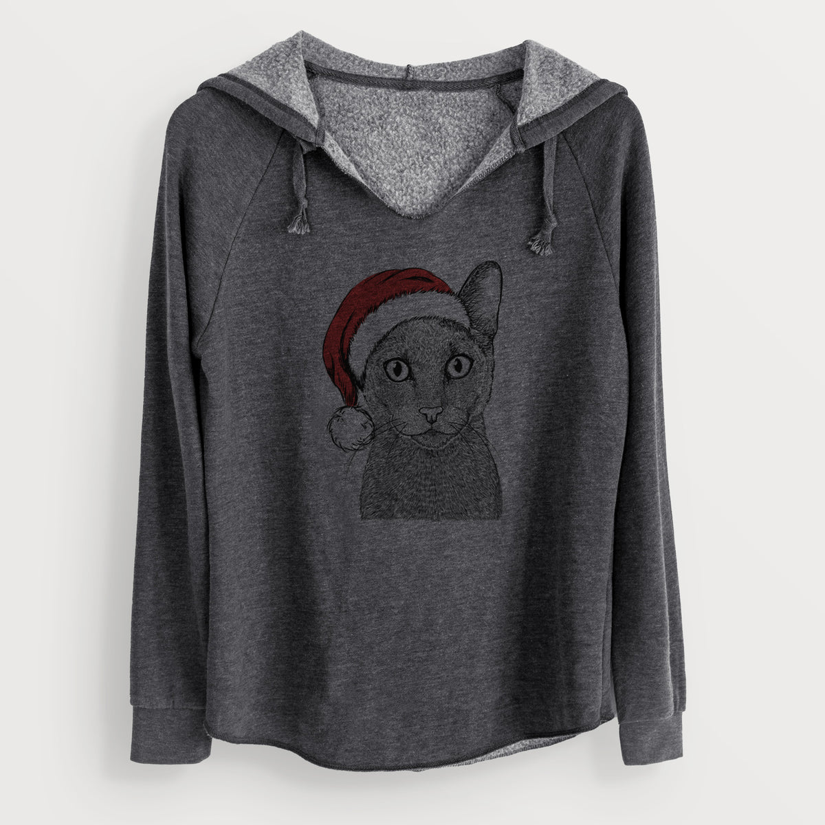 Santa Stanley the Russian Blue Cat - Cali Wave Hooded Sweatshirt