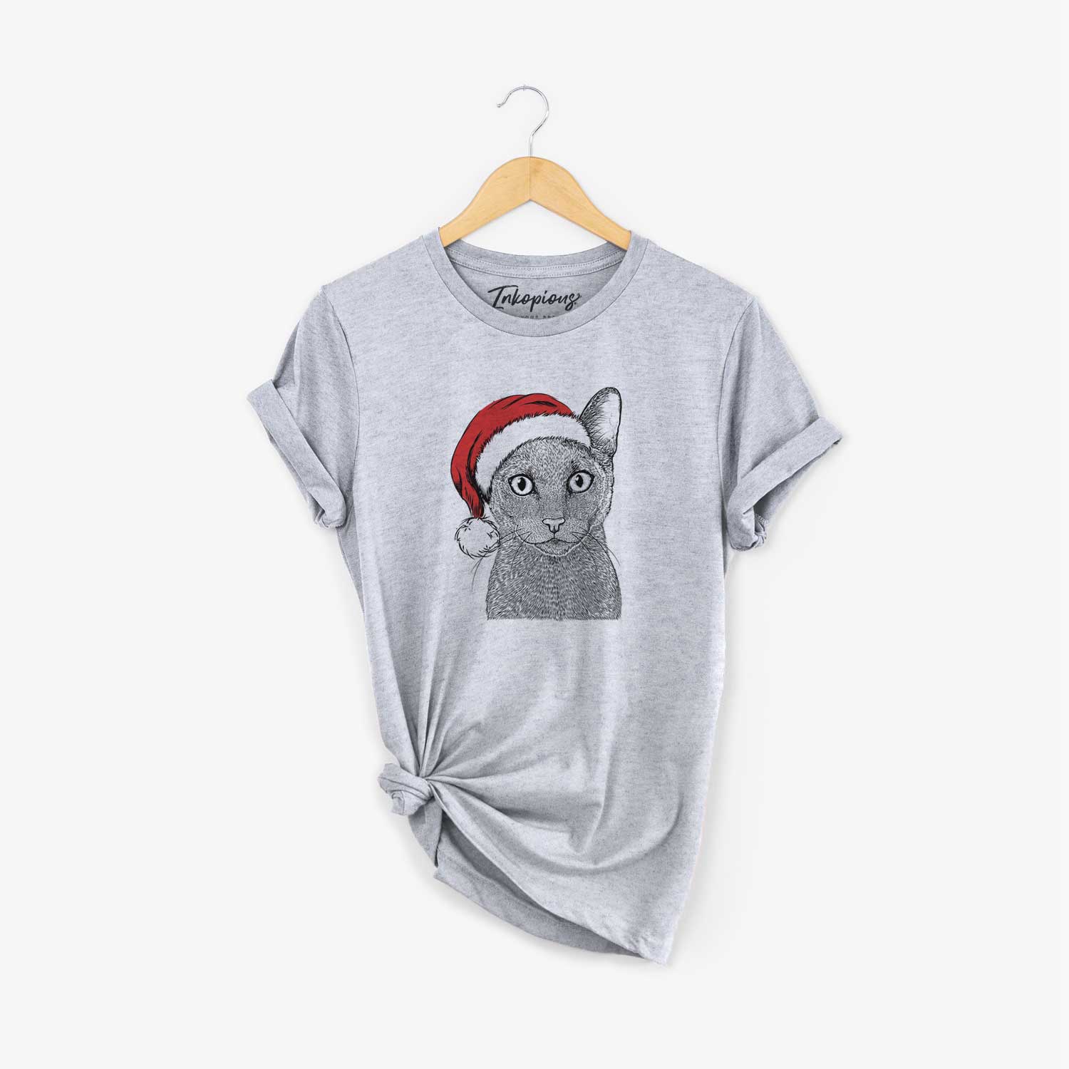 Santa Stanley the Russian Blue Cat - Unisex Crewneck