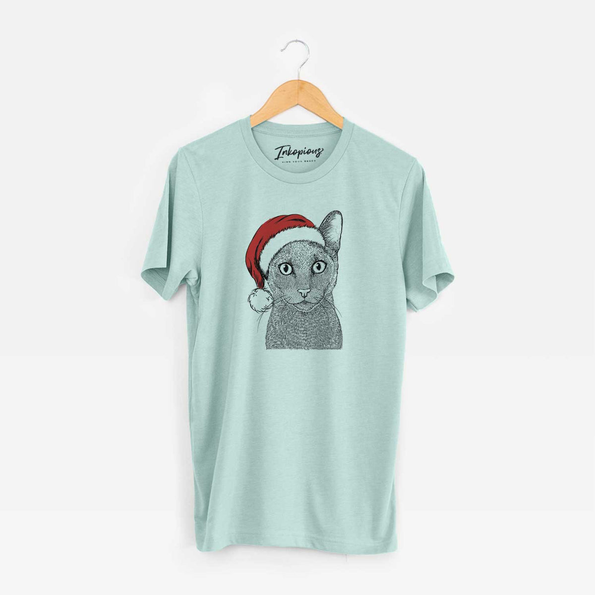 Santa Stanley the Russian Blue Cat - Unisex Crewneck