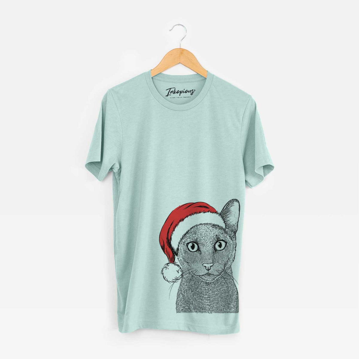 Santa Stanley the Russian Blue Cat - Unisex Crewneck
