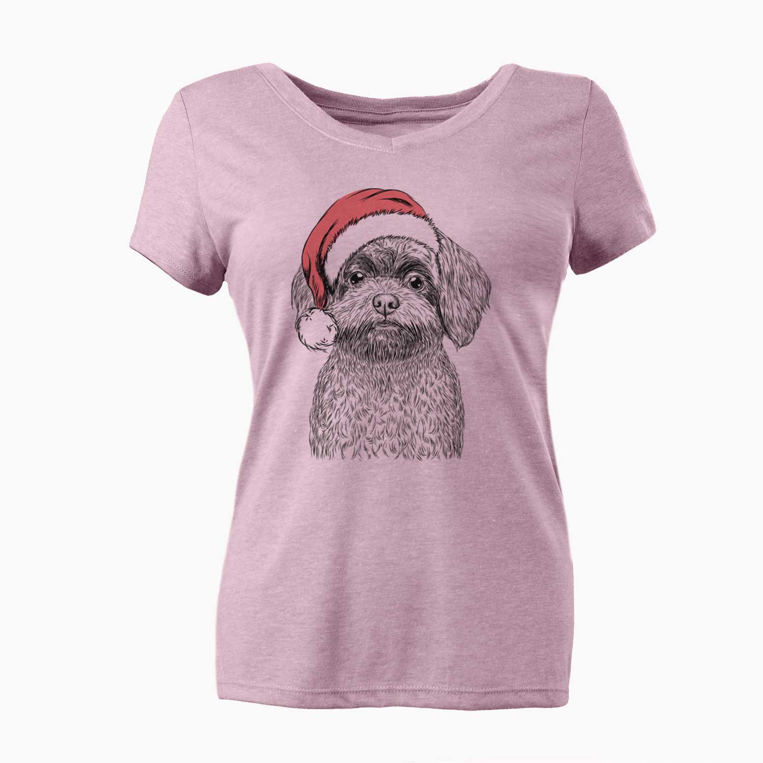 Santa Stella the Shih Tzu Mix - Women's V-neck Shirt