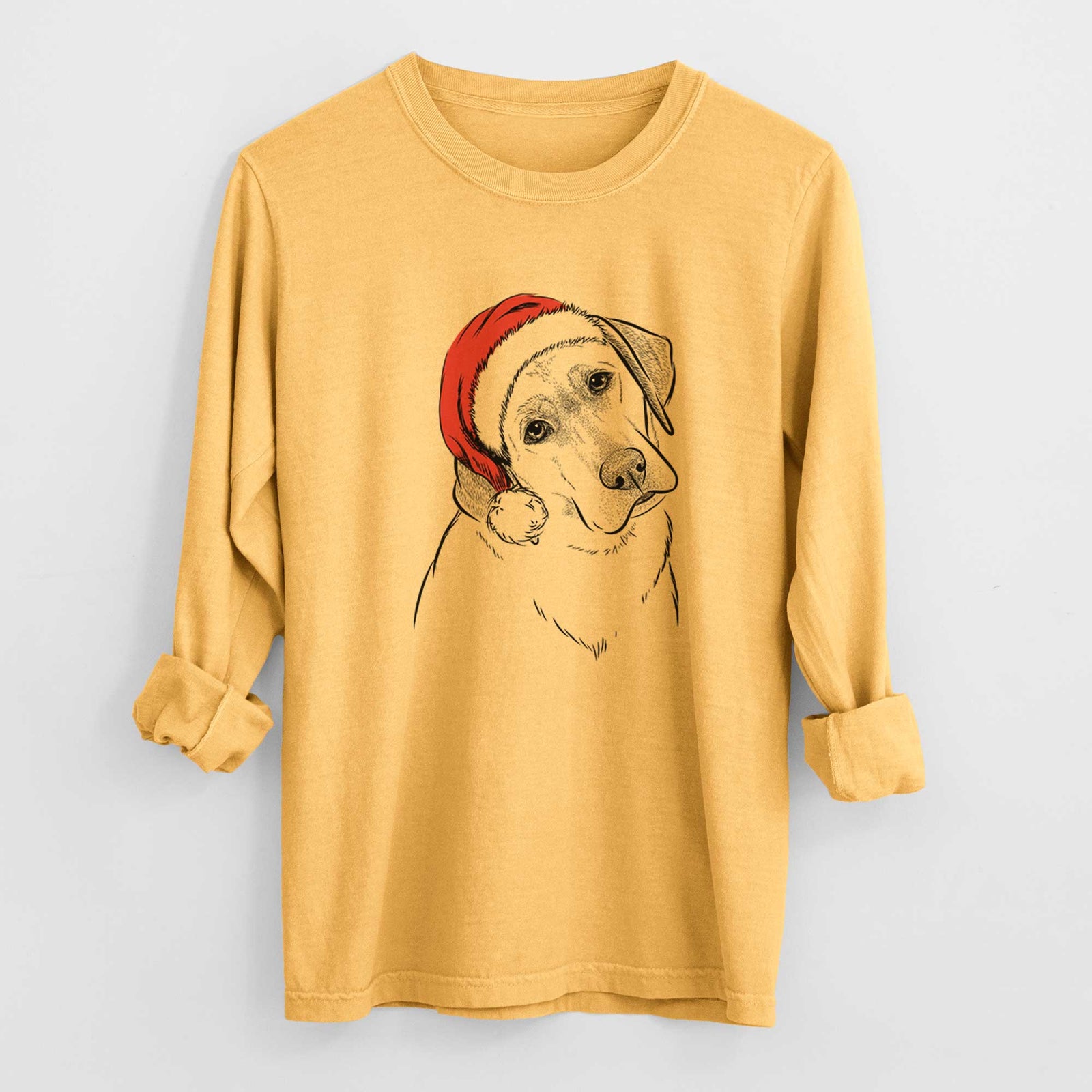 Santa Stella the Yellow Lab - Heavyweight 100% Cotton Long Sleeve