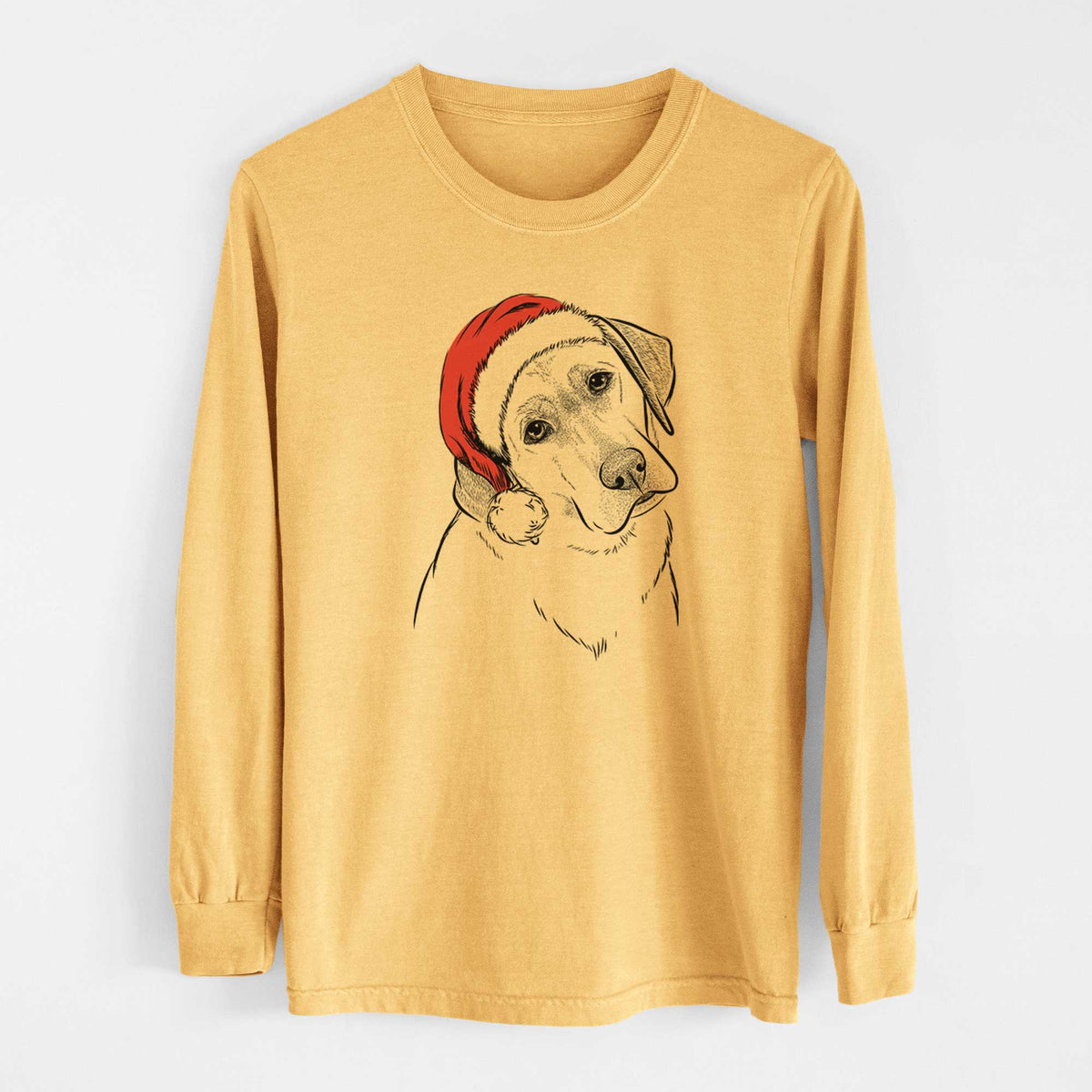 Santa Stella the Yellow Lab - Heavyweight 100% Cotton Long Sleeve