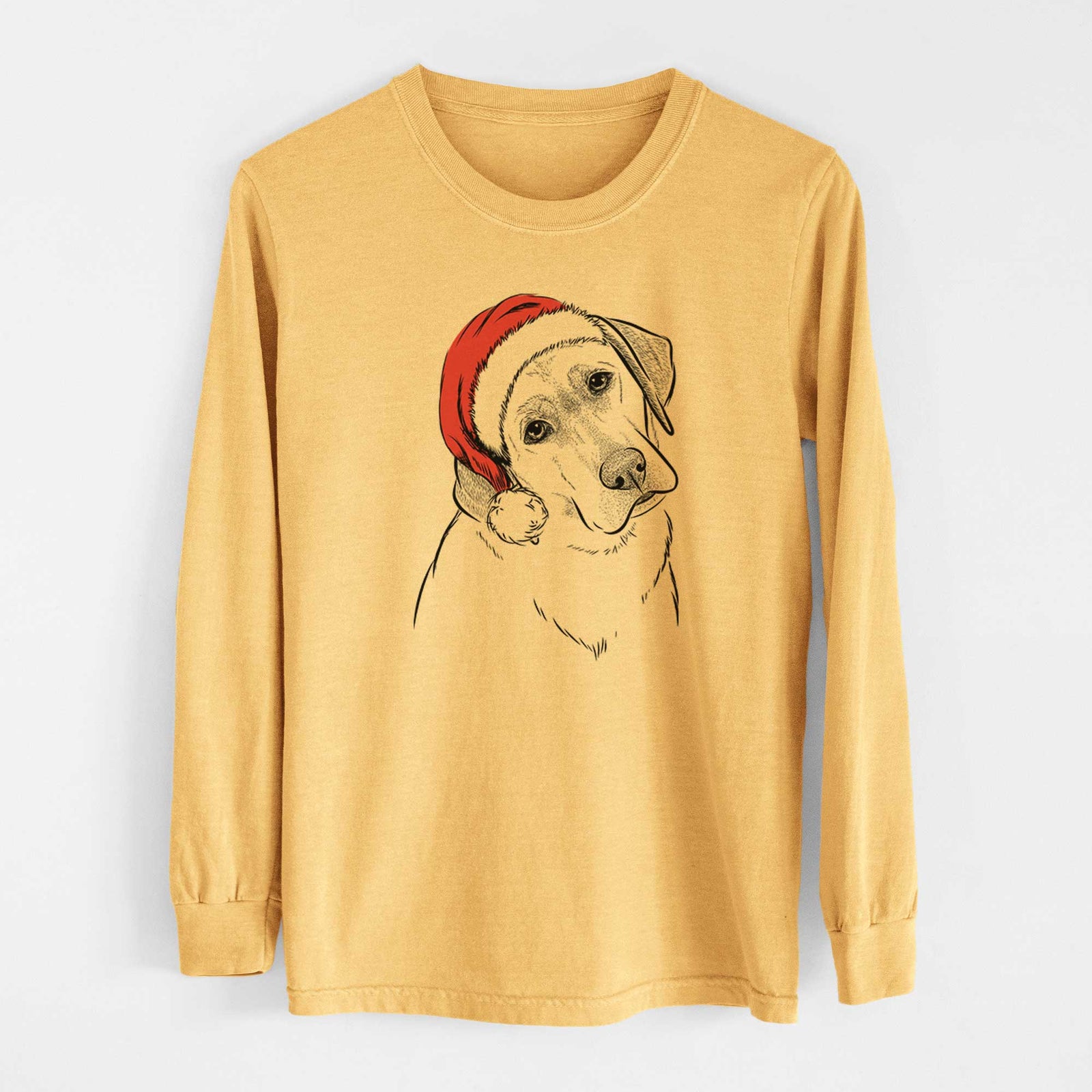 Santa Stella the Yellow Lab - Heavyweight 100% Cotton Long Sleeve