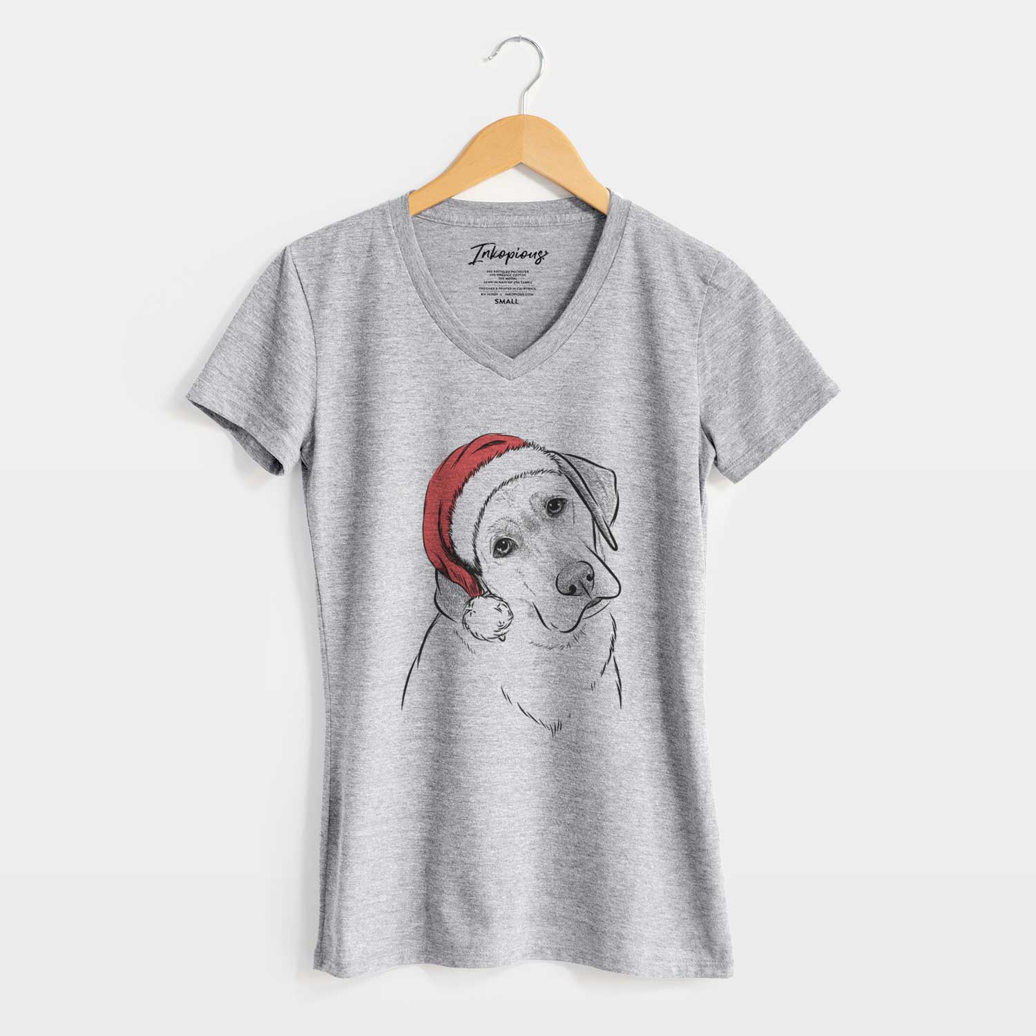 Santa Stella the Yellow Lab - Women's V-neck Shirt