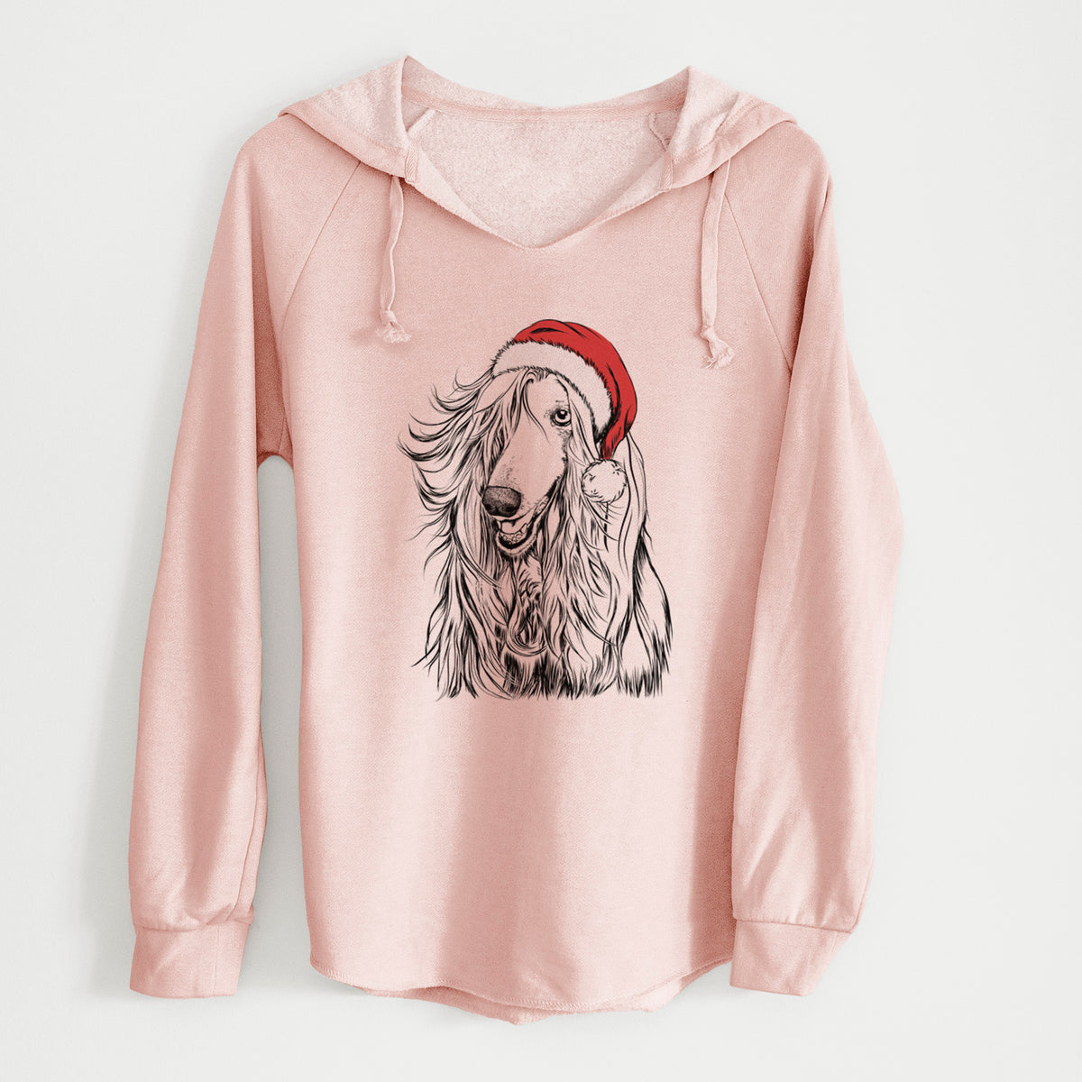 Santa Sterling the Afghan Hound - Cali Wave Hooded Sweatshirt