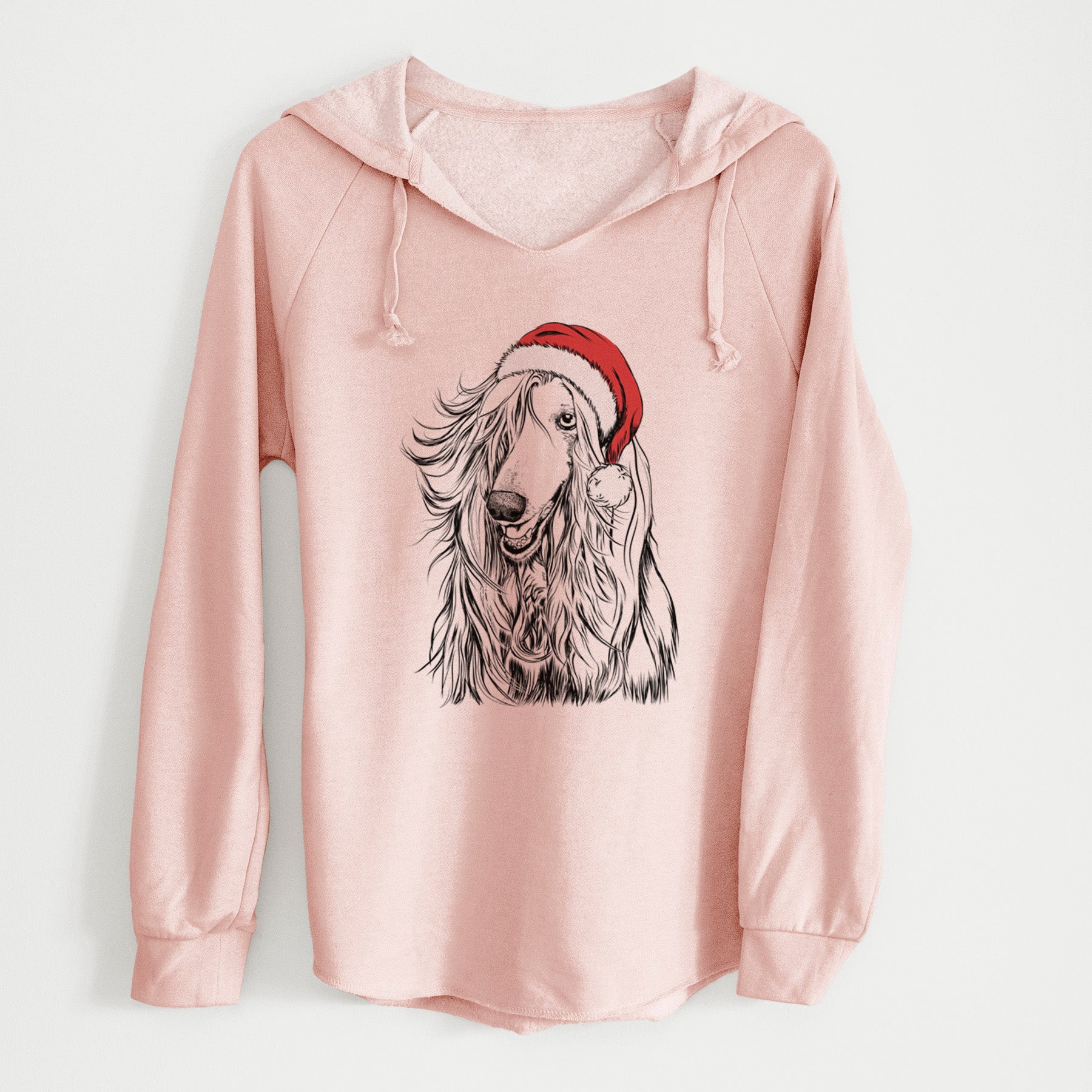 Santa Sterling the Afghan Hound - Cali Wave Hooded Sweatshirt