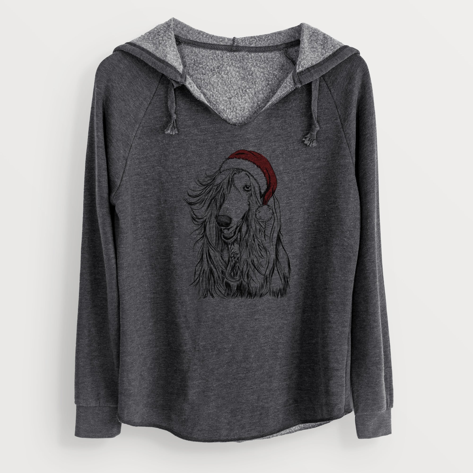 Santa Sterling the Afghan Hound - Cali Wave Hooded Sweatshirt