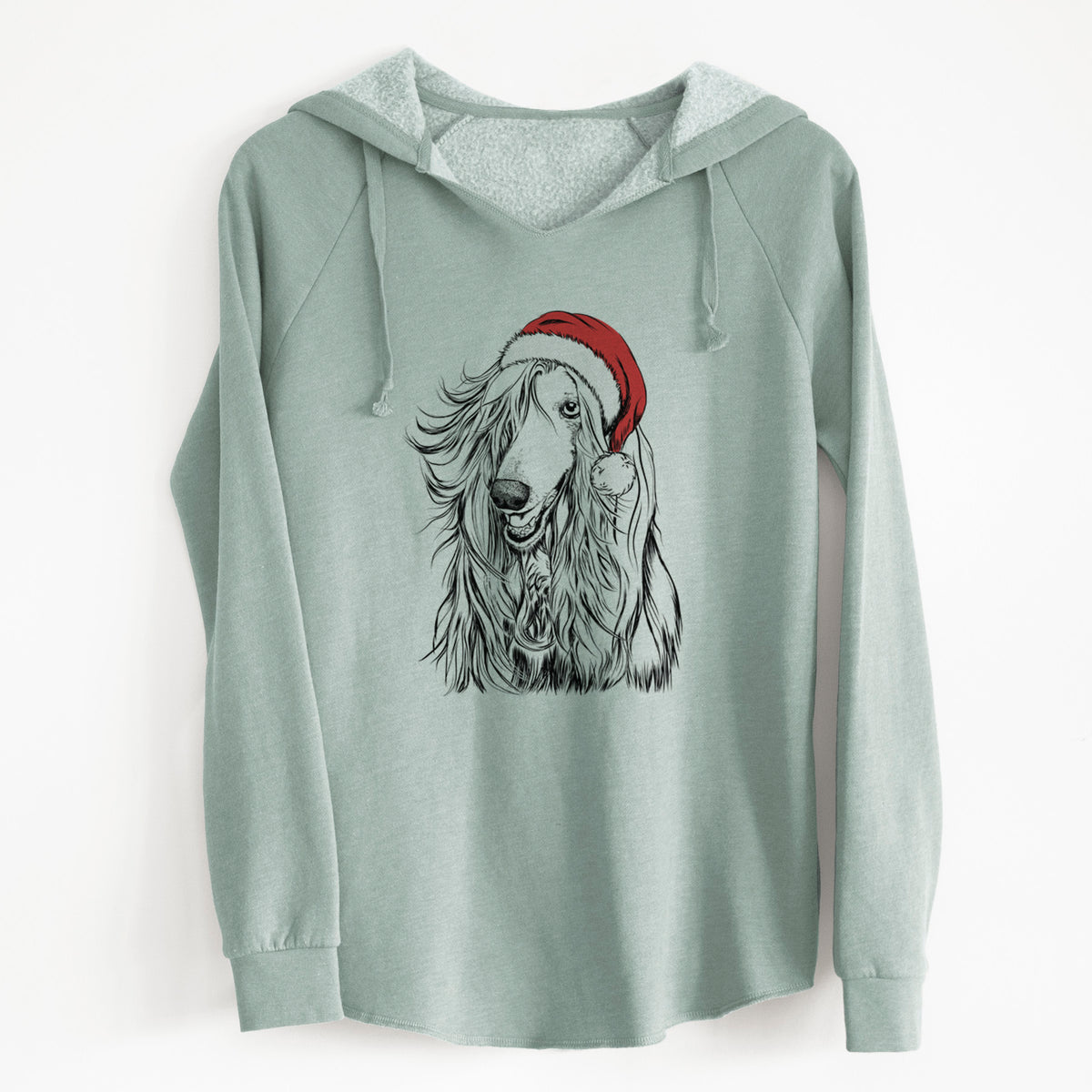 Santa Sterling the Afghan Hound - Cali Wave Hooded Sweatshirt