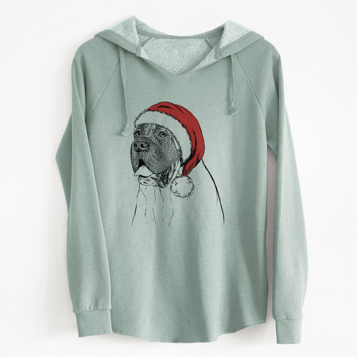 Santa Sterling the English Mastiff - Cali Wave Hooded Sweatshirt