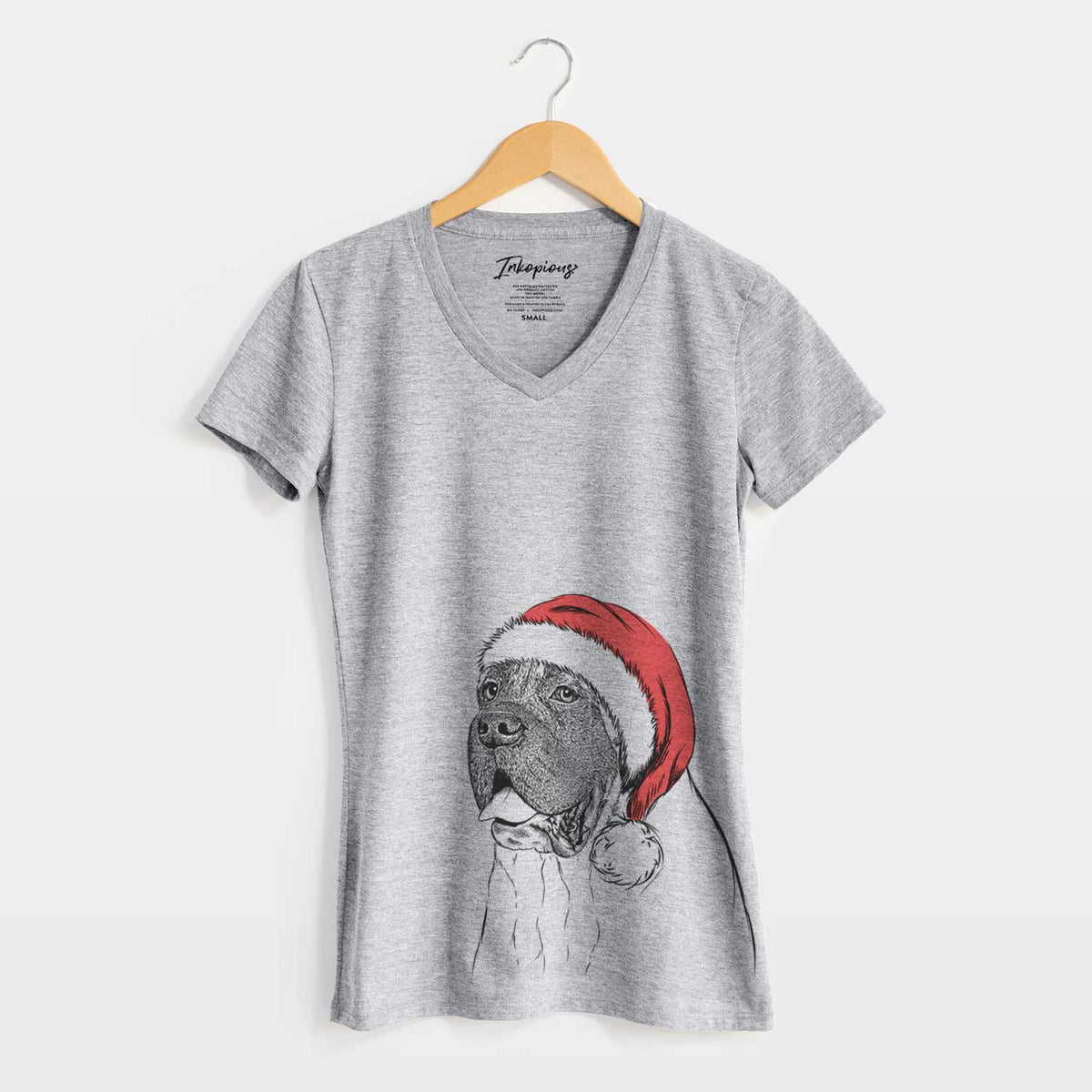 Santa Sterling the English Mastiff - Women's V-neck Shirt