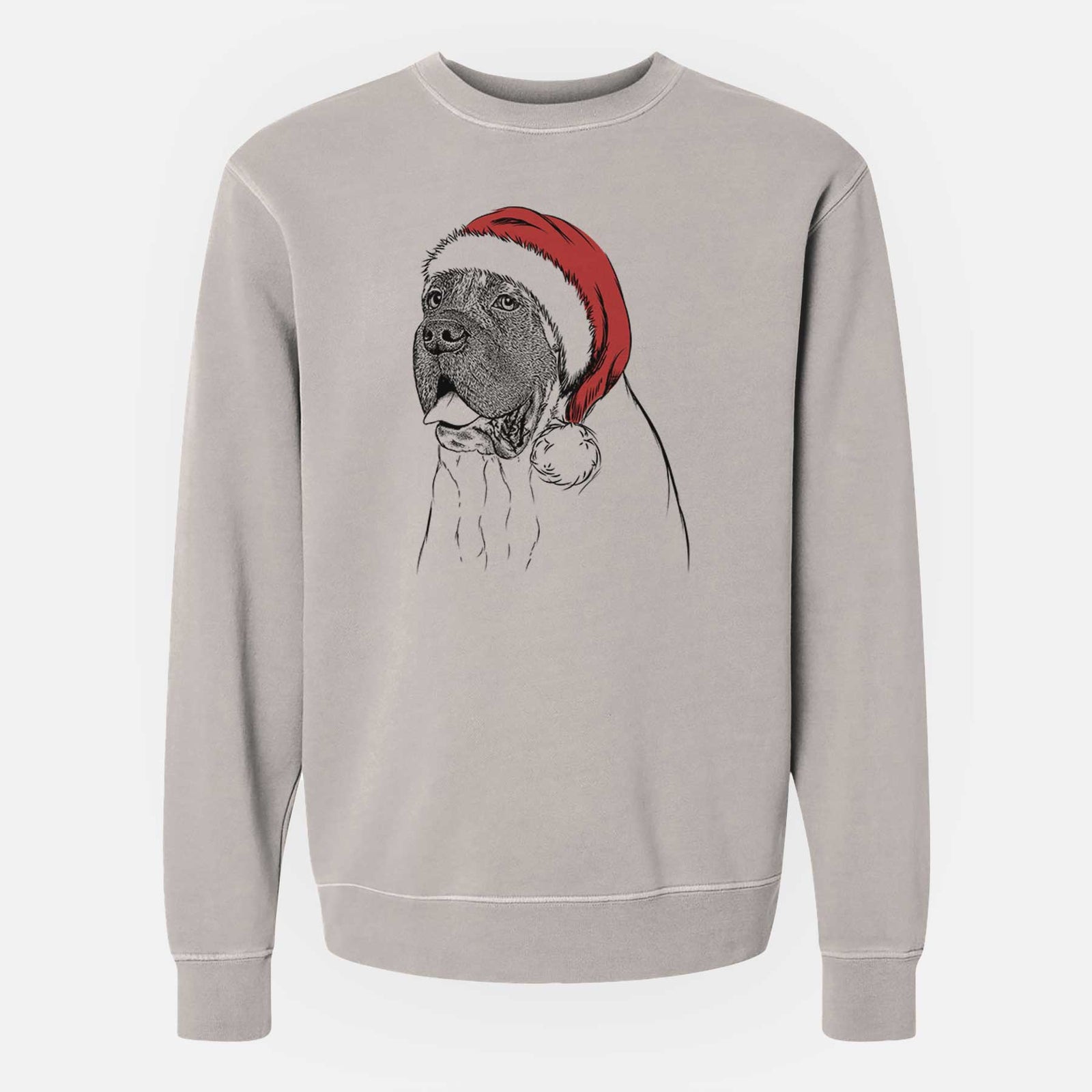 Santa Sterling the English Mastiff - Unisex Pigment Dyed Crew Sweatshirt