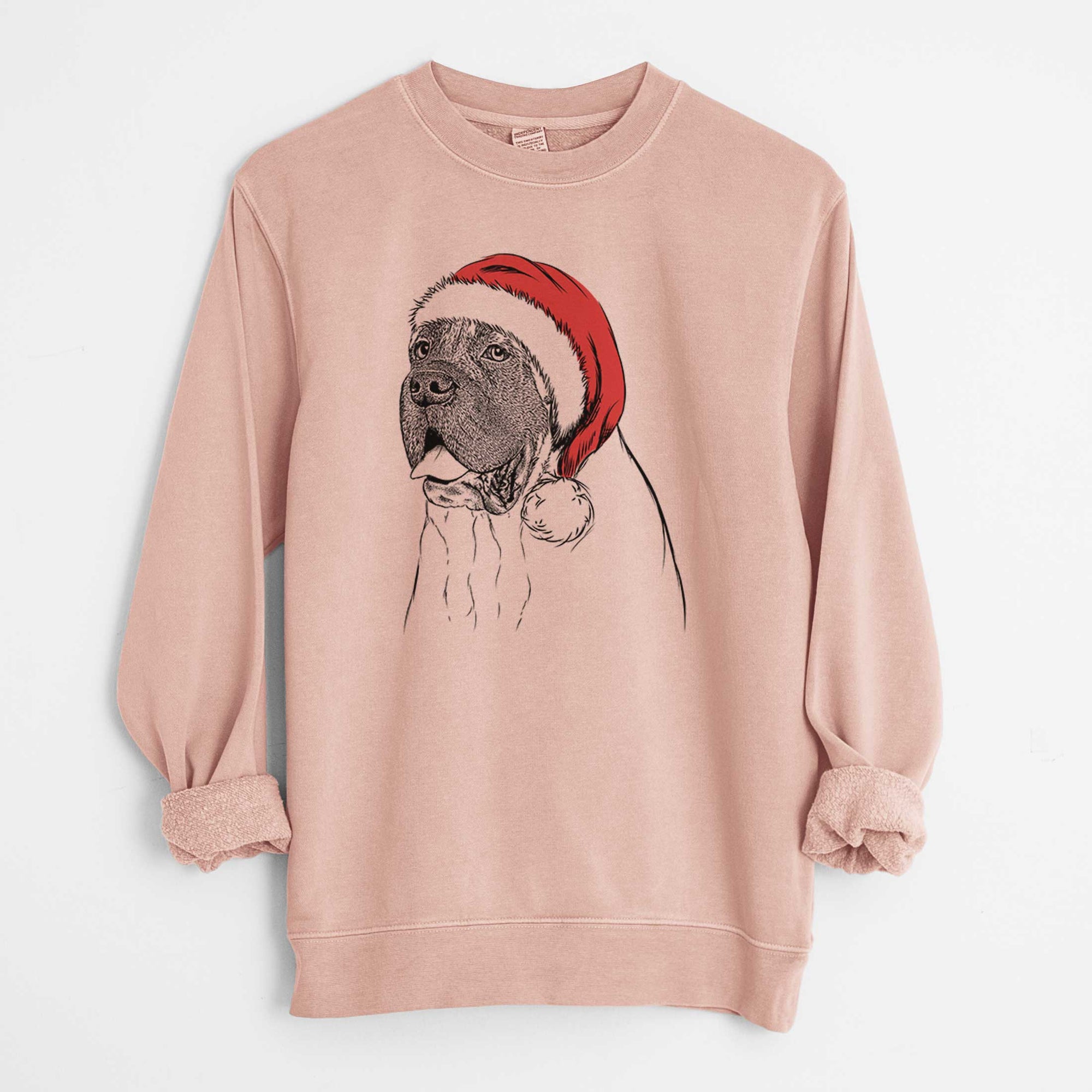 Santa Sterling the English Mastiff - Unisex Pigment Dyed Crew Sweatshirt