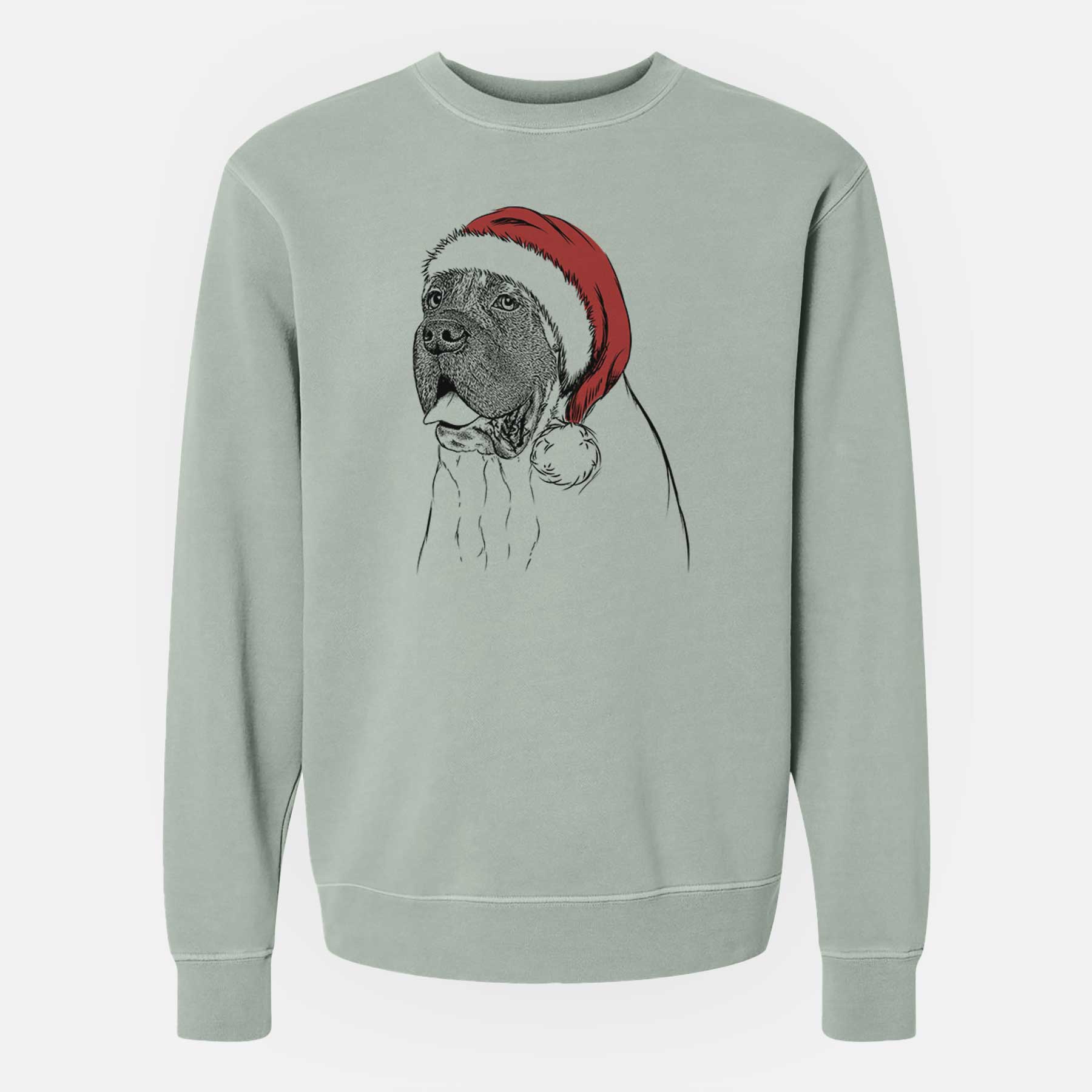 Santa Sterling the English Mastiff - Unisex Pigment Dyed Crew Sweatshirt