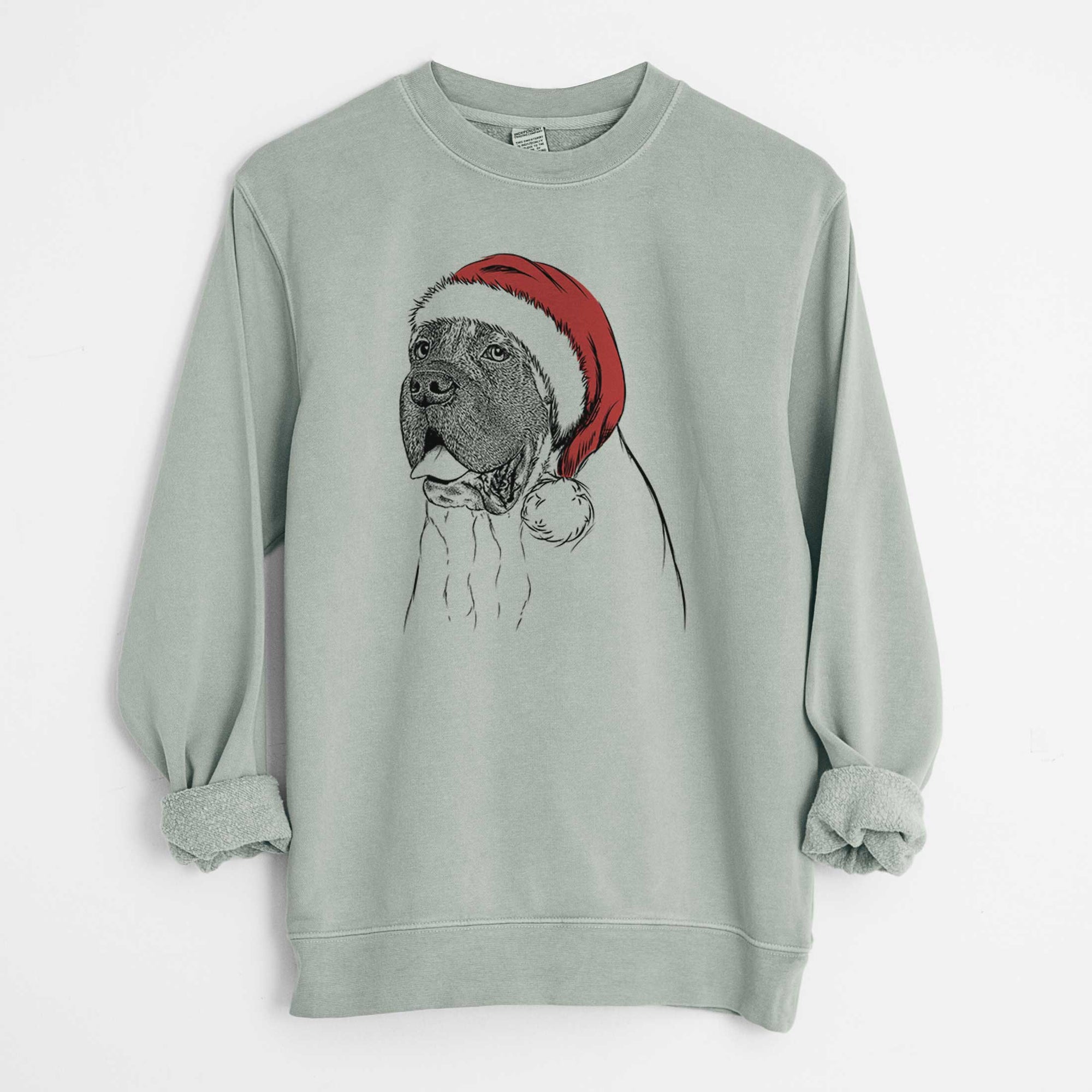 Santa Sterling the English Mastiff - Unisex Pigment Dyed Crew Sweatshirt