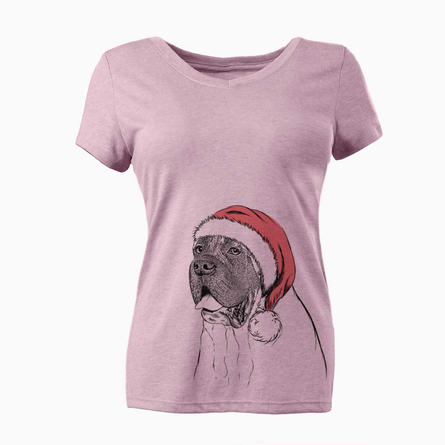 Santa Sterling the English Mastiff - Women's V-neck Shirt