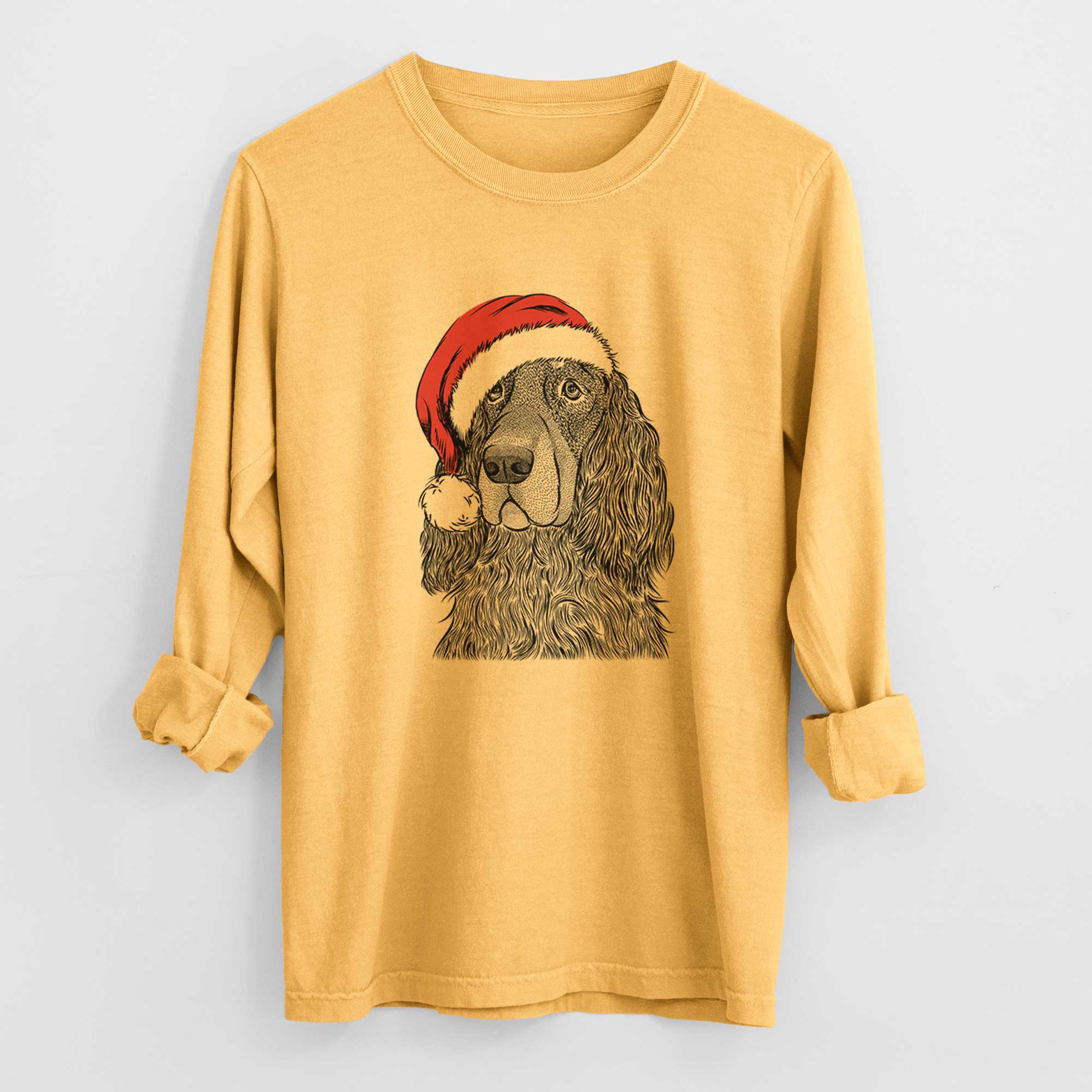 Santa Stormy the Gordon Setter - Heavyweight 100% Cotton Long Sleeve