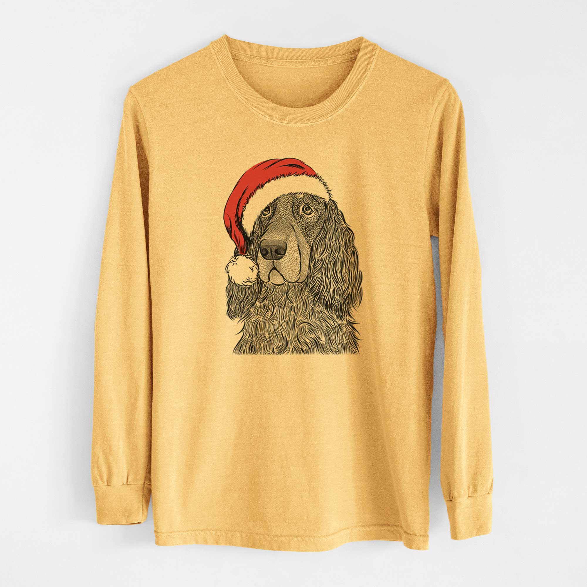 Santa Stormy the Gordon Setter - Heavyweight 100% Cotton Long Sleeve