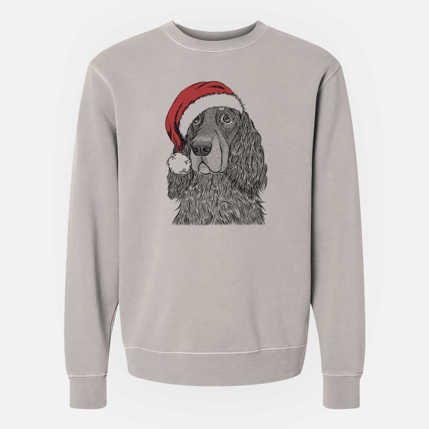 Santa Stormy the Gordon Setter - Unisex Pigment Dyed Crew Sweatshirt