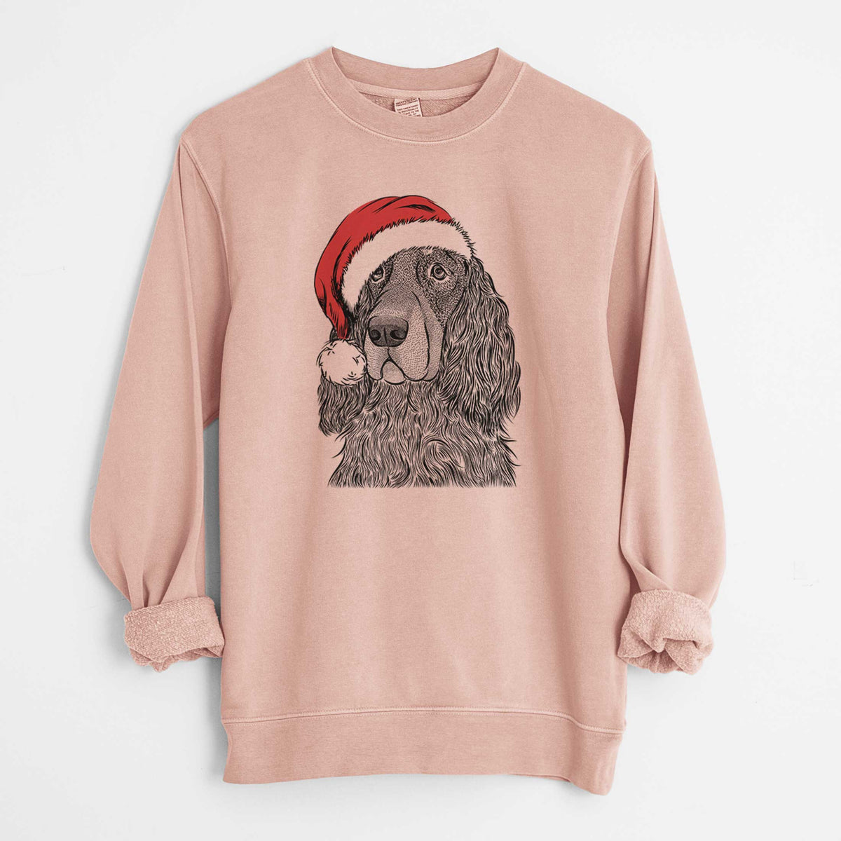 Santa Stormy the Gordon Setter - Unisex Pigment Dyed Crew Sweatshirt