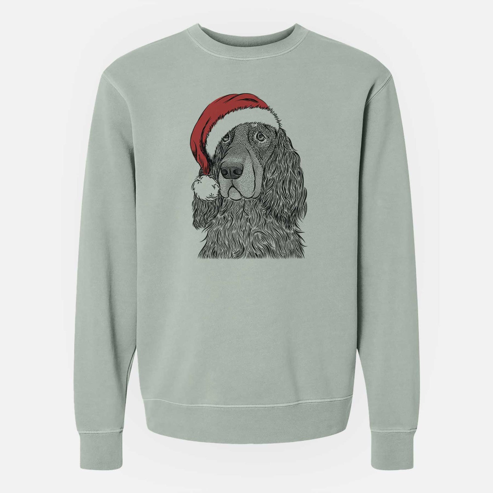 Santa Stormy the Gordon Setter - Unisex Pigment Dyed Crew Sweatshirt
