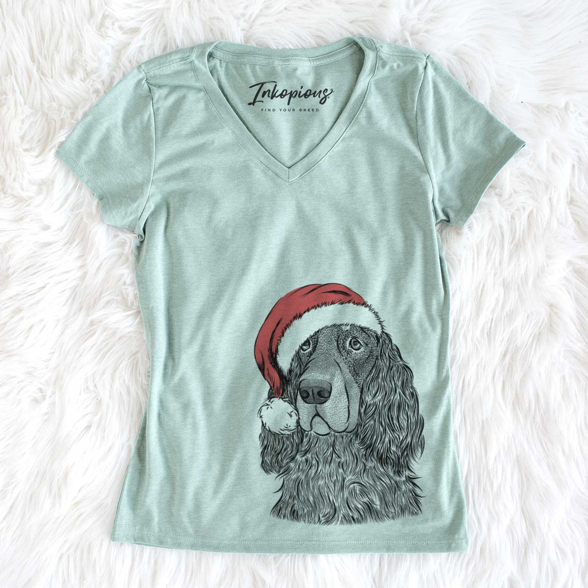 Santa Stormy the Gordon Setter - Women&#39;s V-neck Shirt