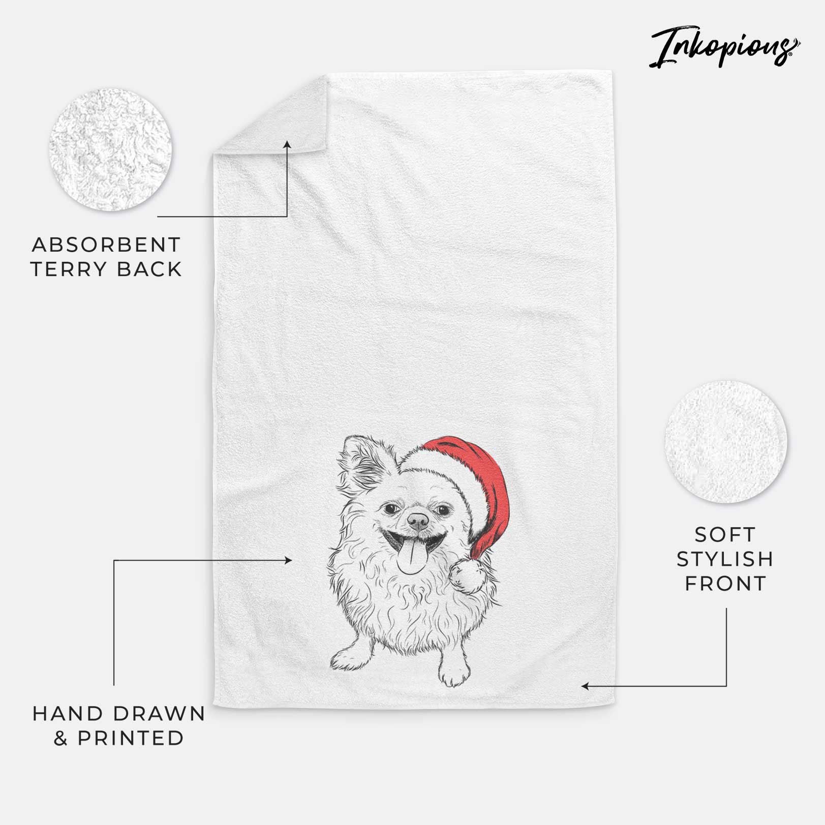 Stuart the Longhaired Chihuahua Decorative Hand Towel