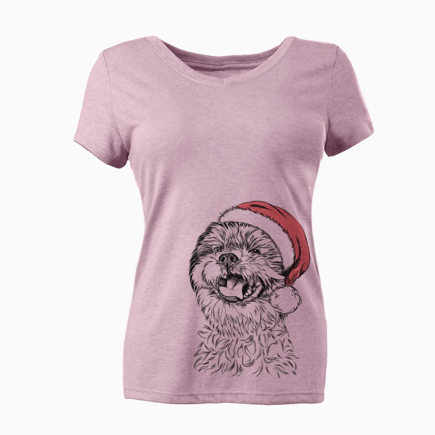 Santa Sugar the Malshi - Women's V-neck Shirt