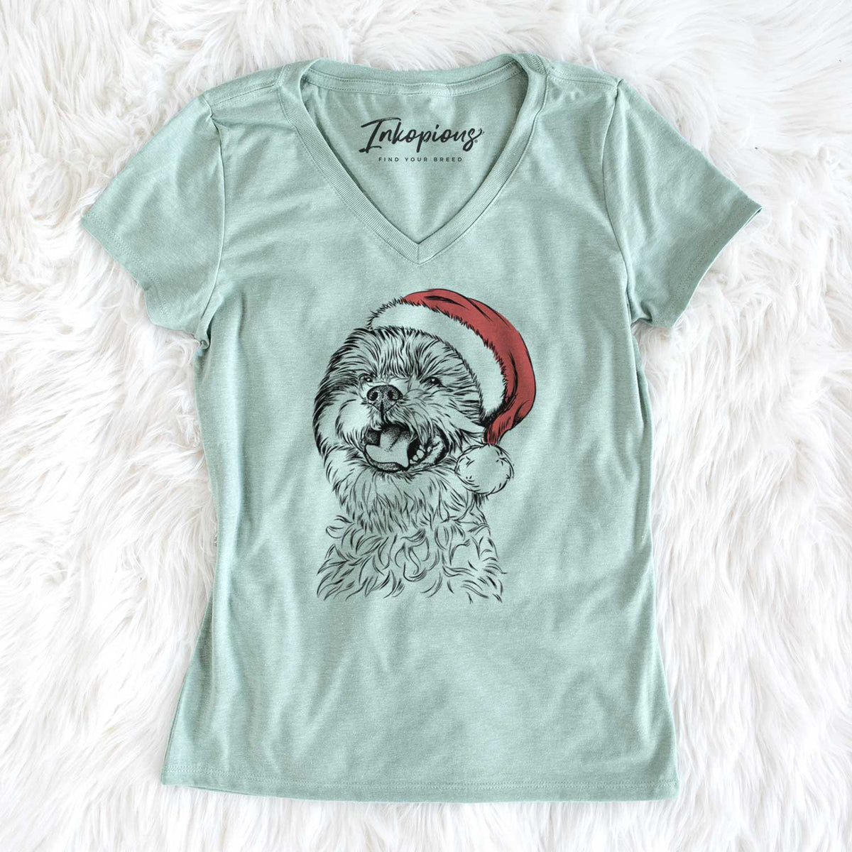 Santa Sugar the Malshi - Women's V-neck Shirt